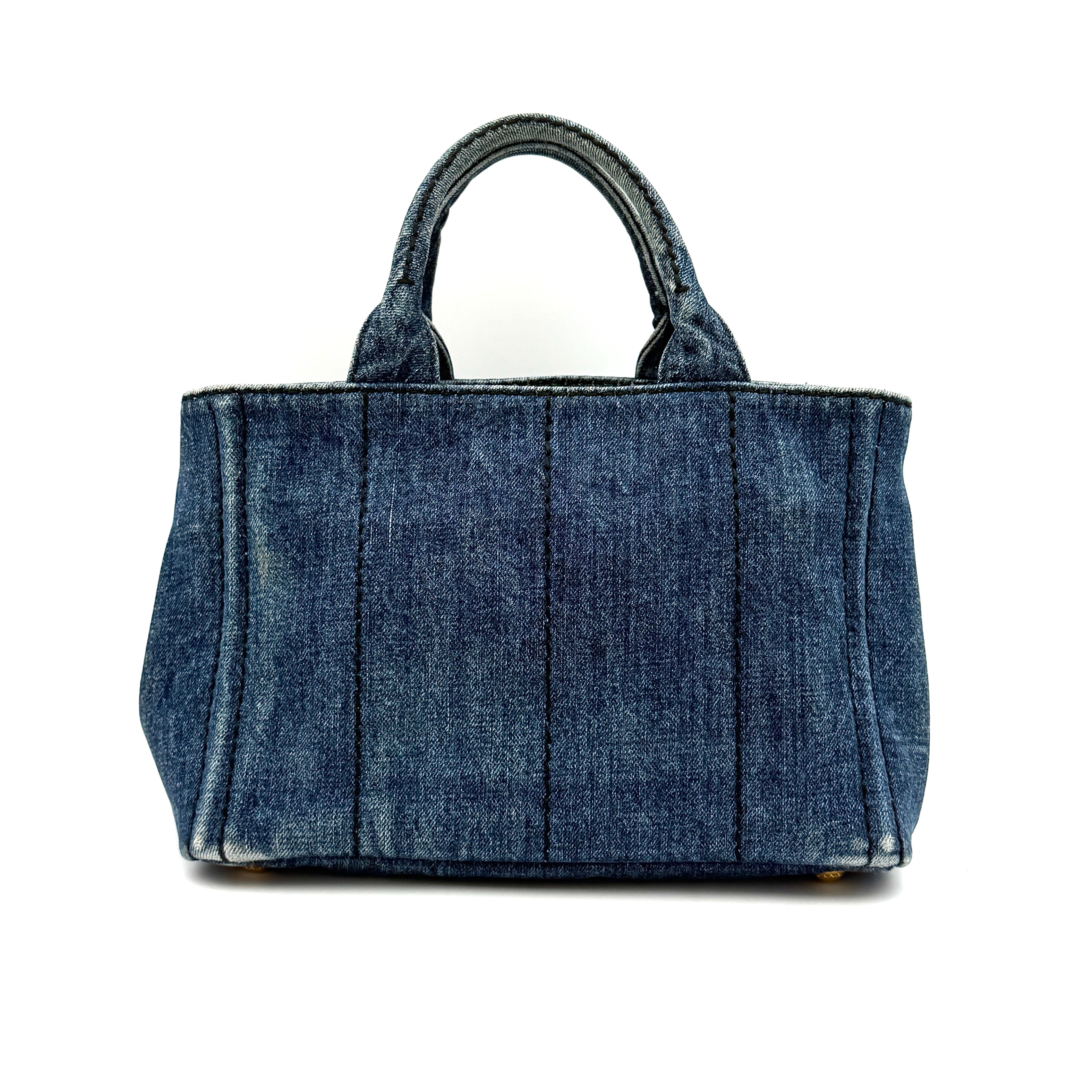 Prada Canapa Denim Tote Bag Blue