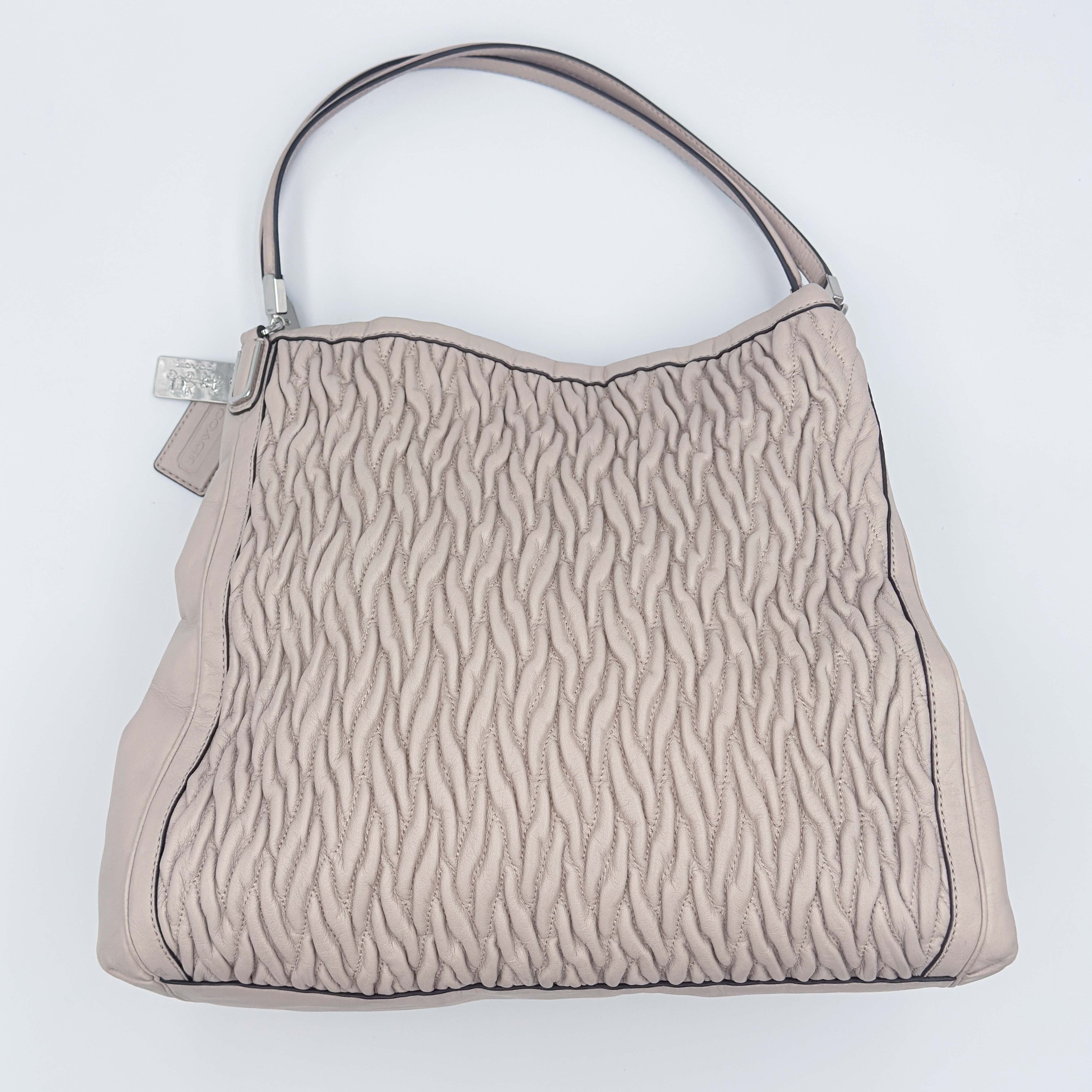 Coach Madison Gathered Twist Phoebe Shoulder Bag Beige