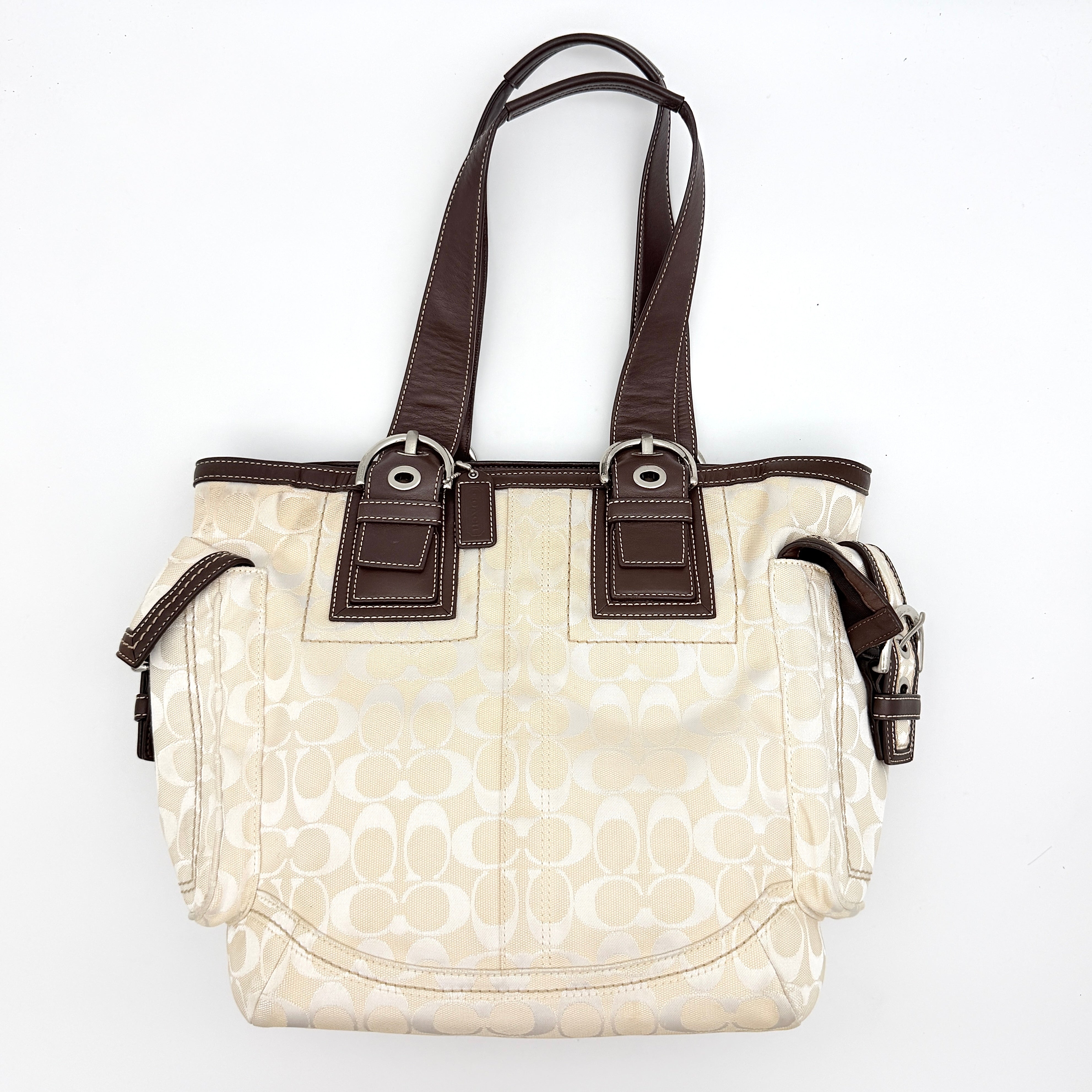 Coach Y2K Signature Soho Tote Bag Cream/Brown