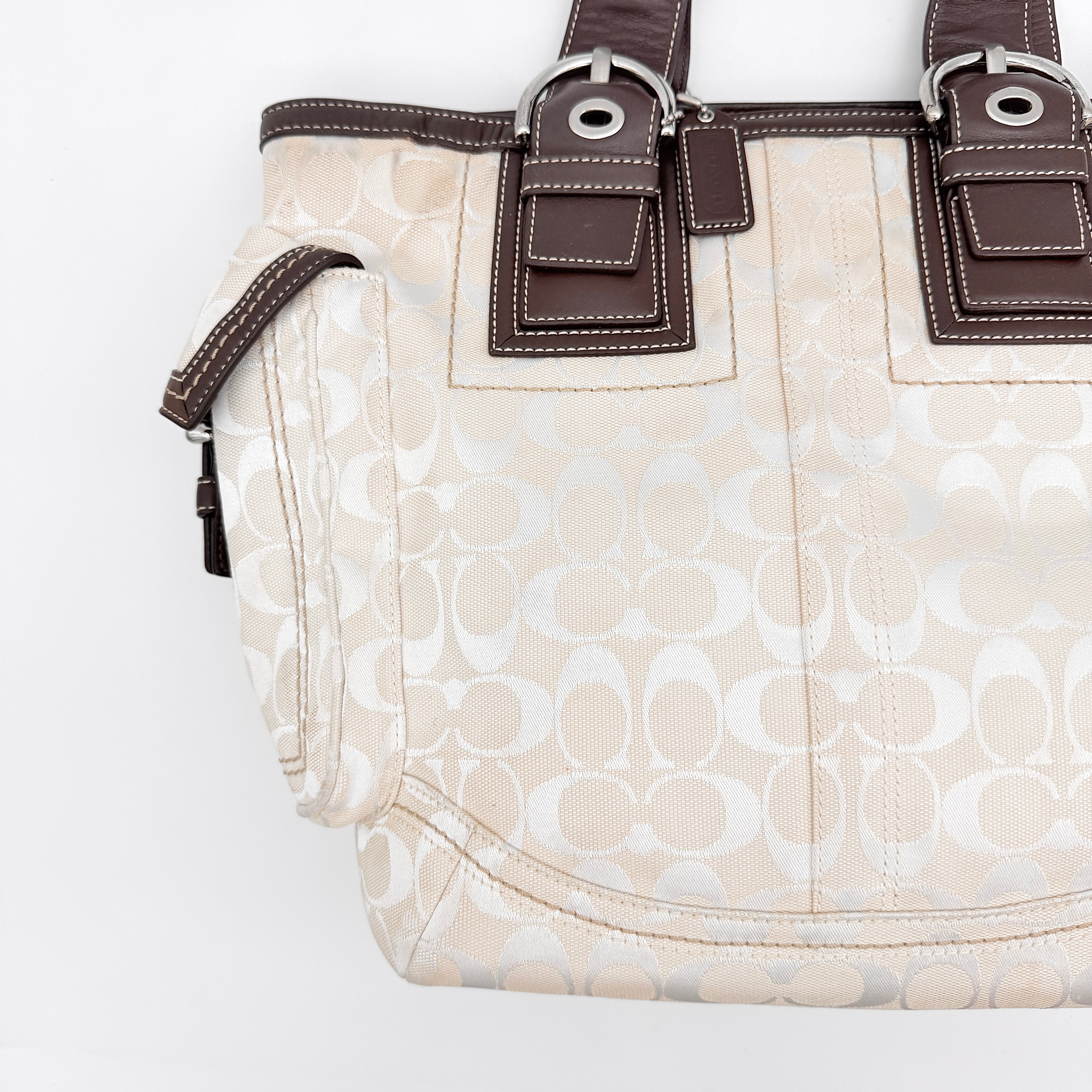 Coach Y2K Signature Soho Tote Bag Cream/Brown