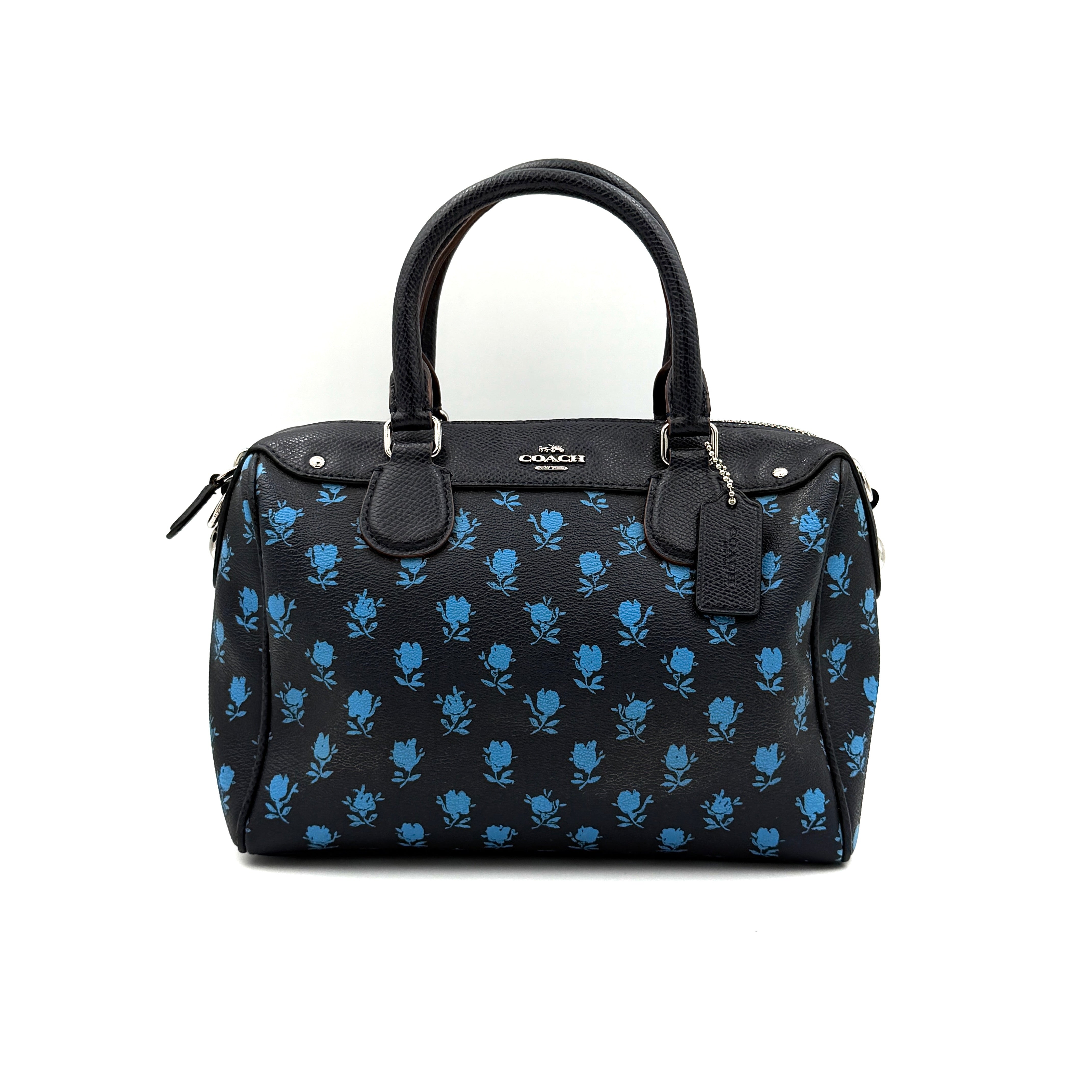 Coach 2Way Mini Bennett Badlands Floral Boston Bag Navy Blue