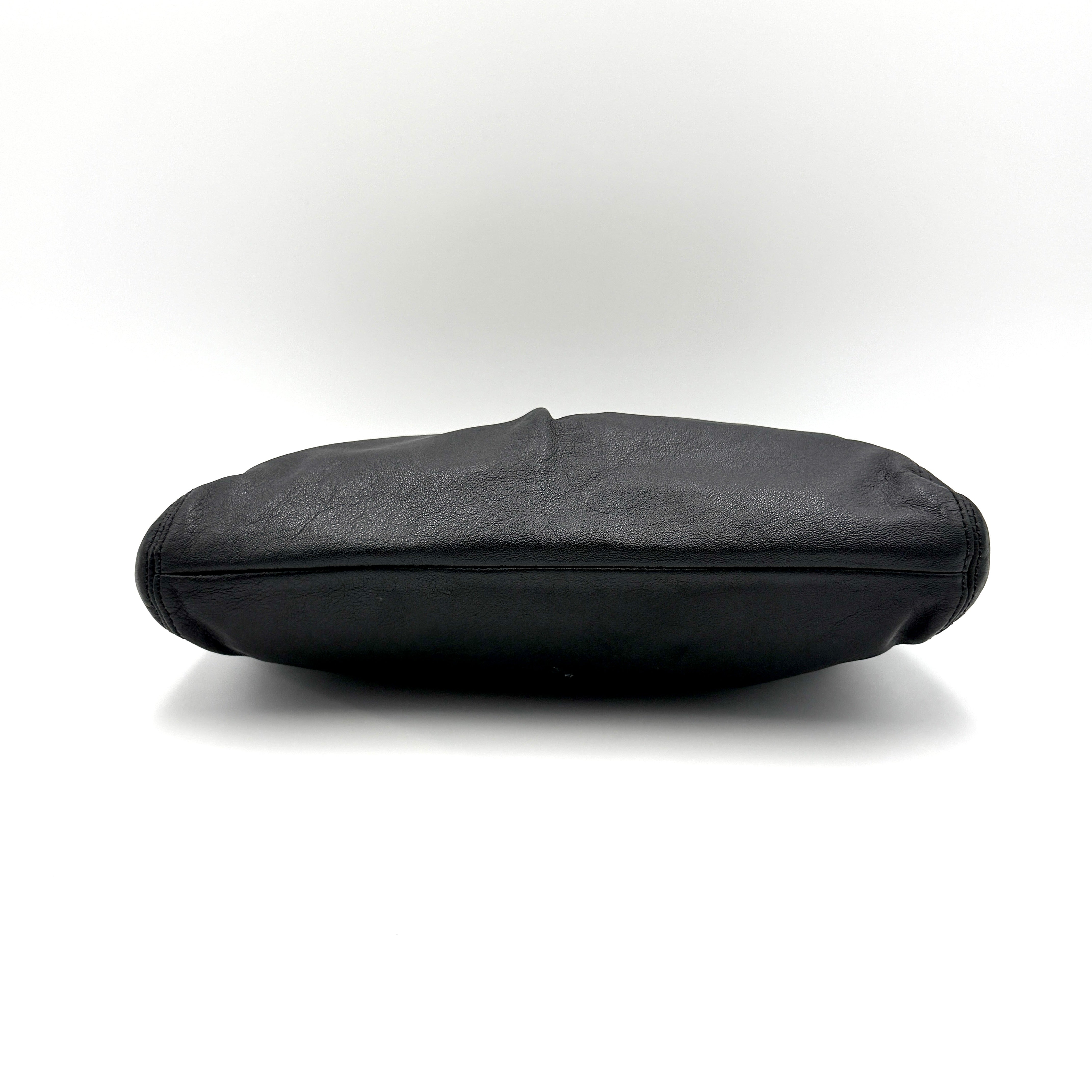 Coach Ashley Hippie Pleated Shoulder Bag Black