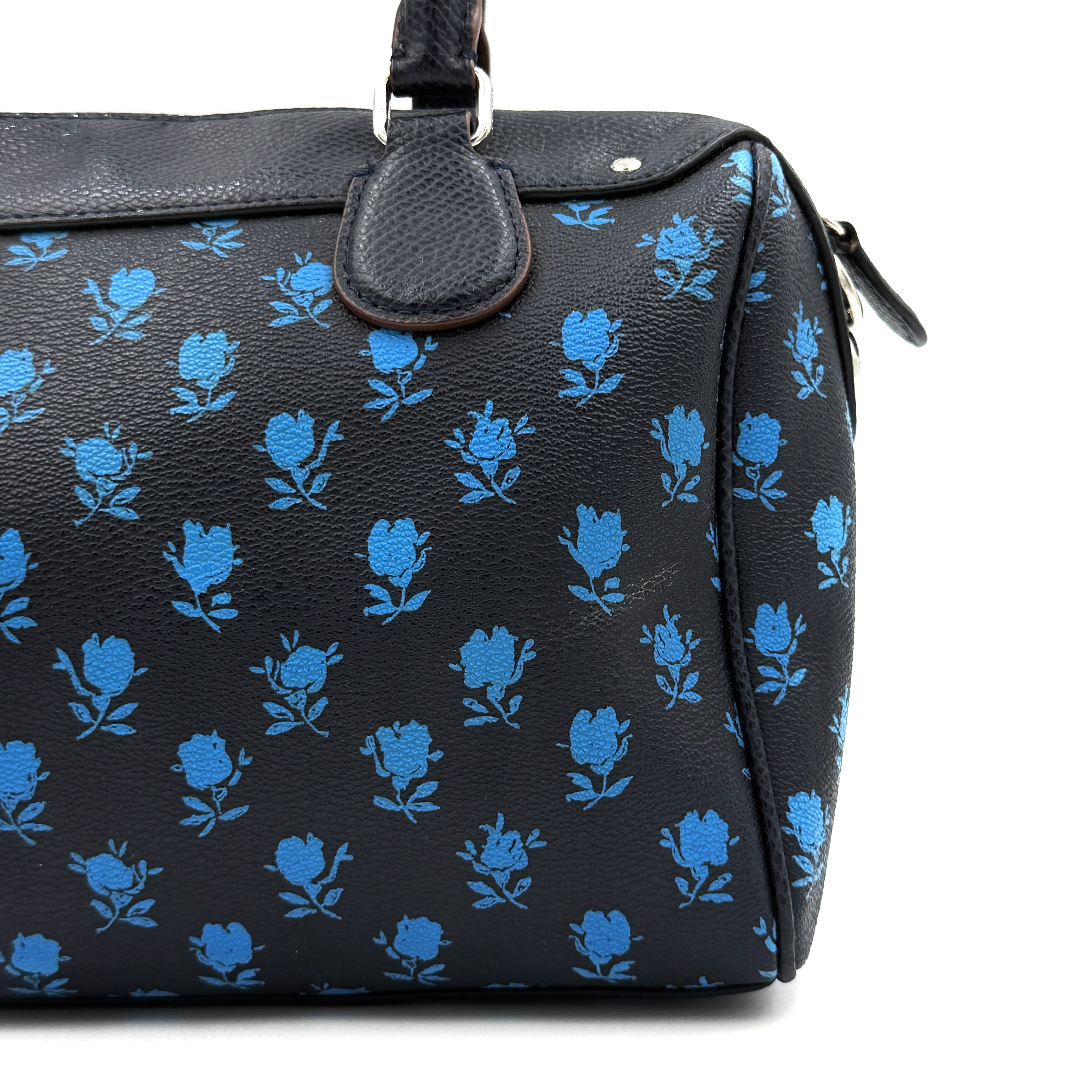 Coach 2Way Mini Bennett Badlands Floral Boston Bag Navy Blue