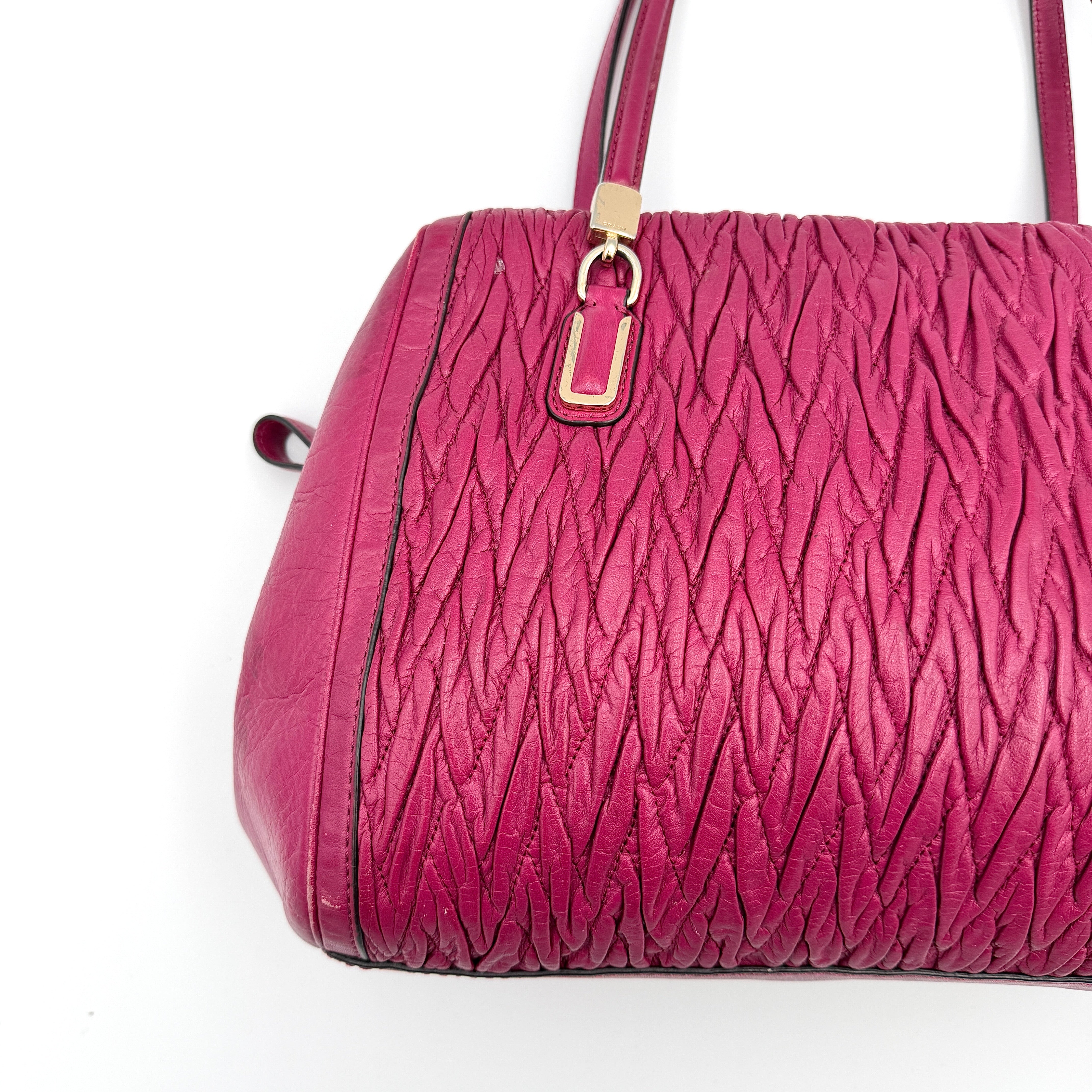 Coach 2Way Madison Gathered Twist Madeline Satchel Handbag Pink