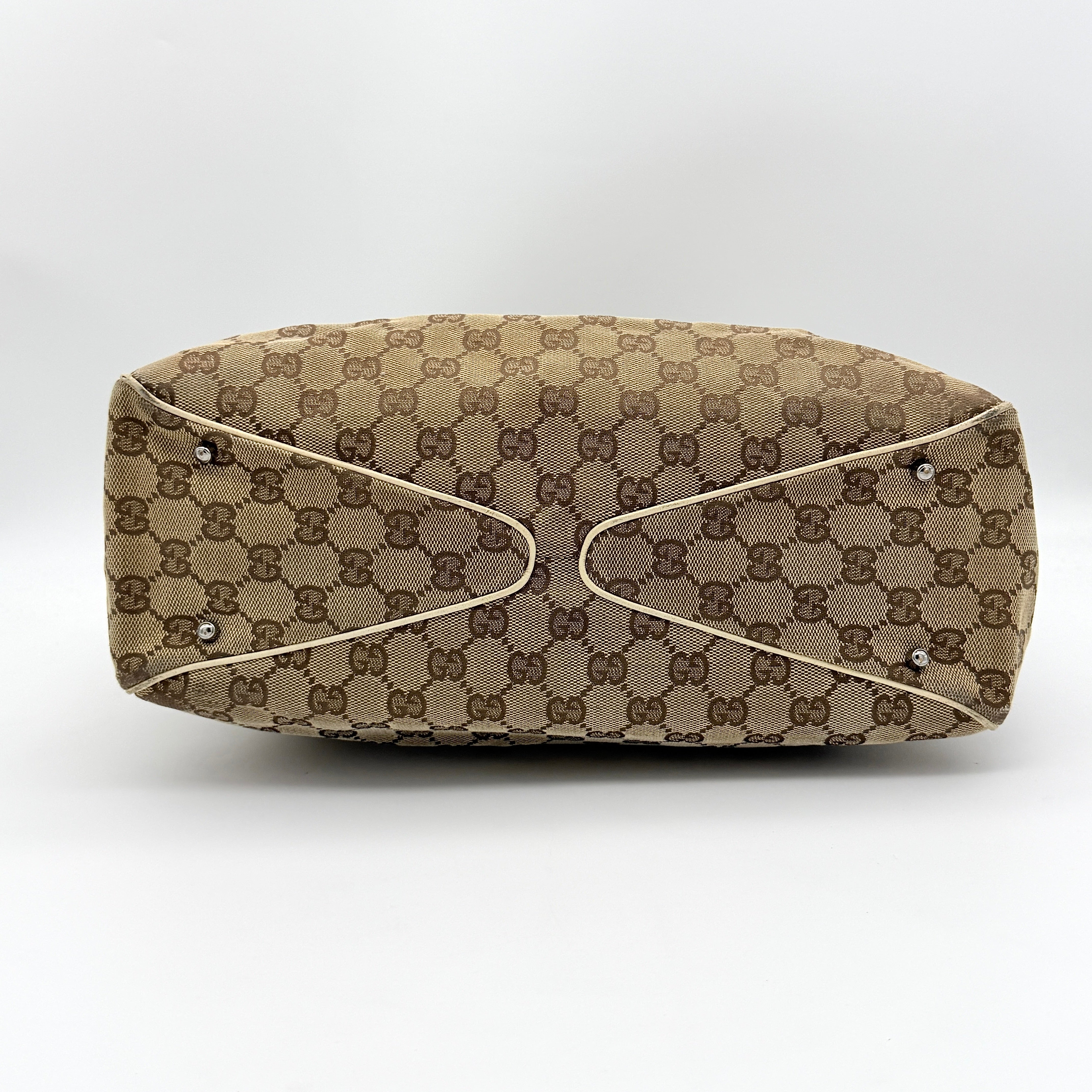 Gucci GG Monogram Tote Bag Beige/White