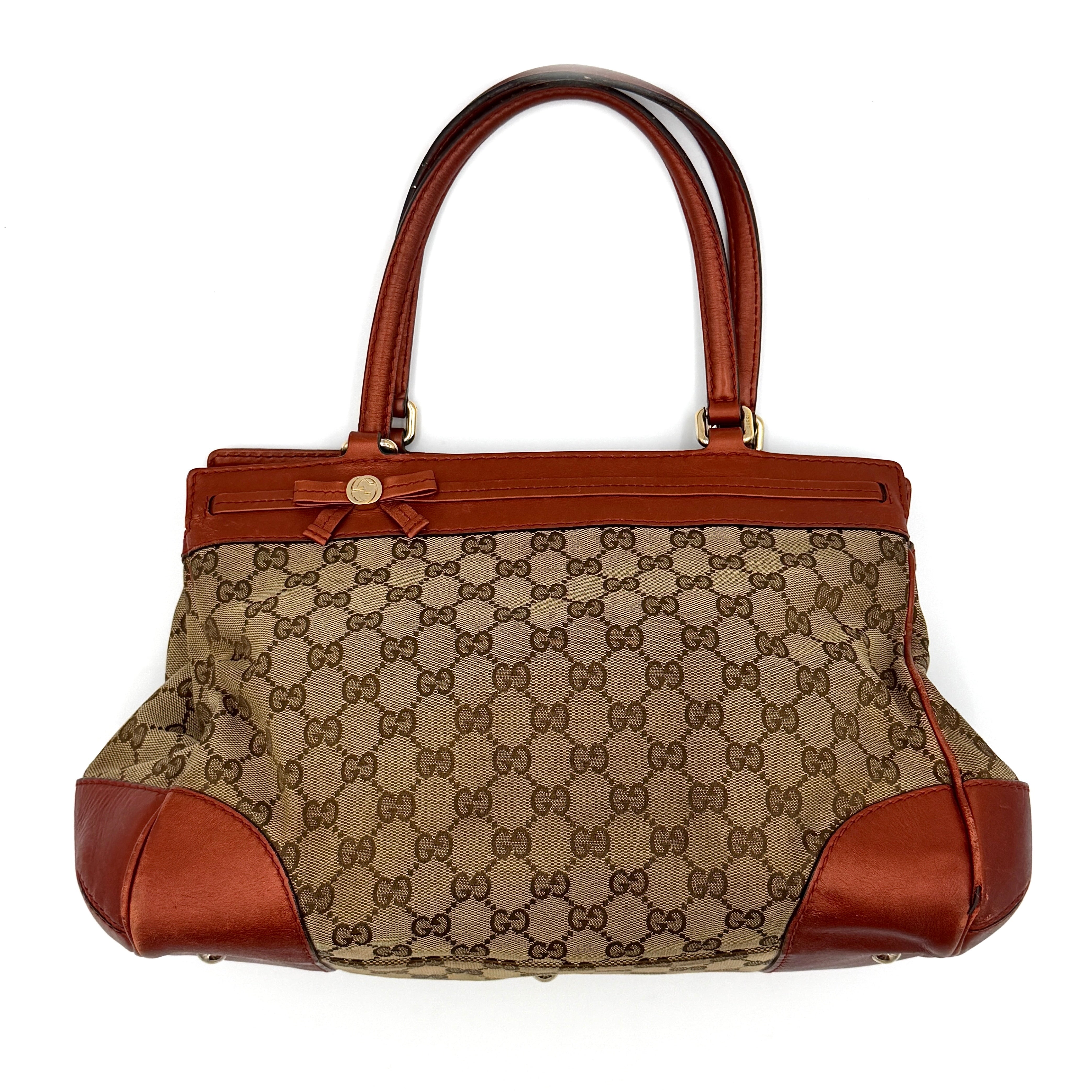 Gucci GG Monogram Mayfair Shoulder Bag Orange/Beige