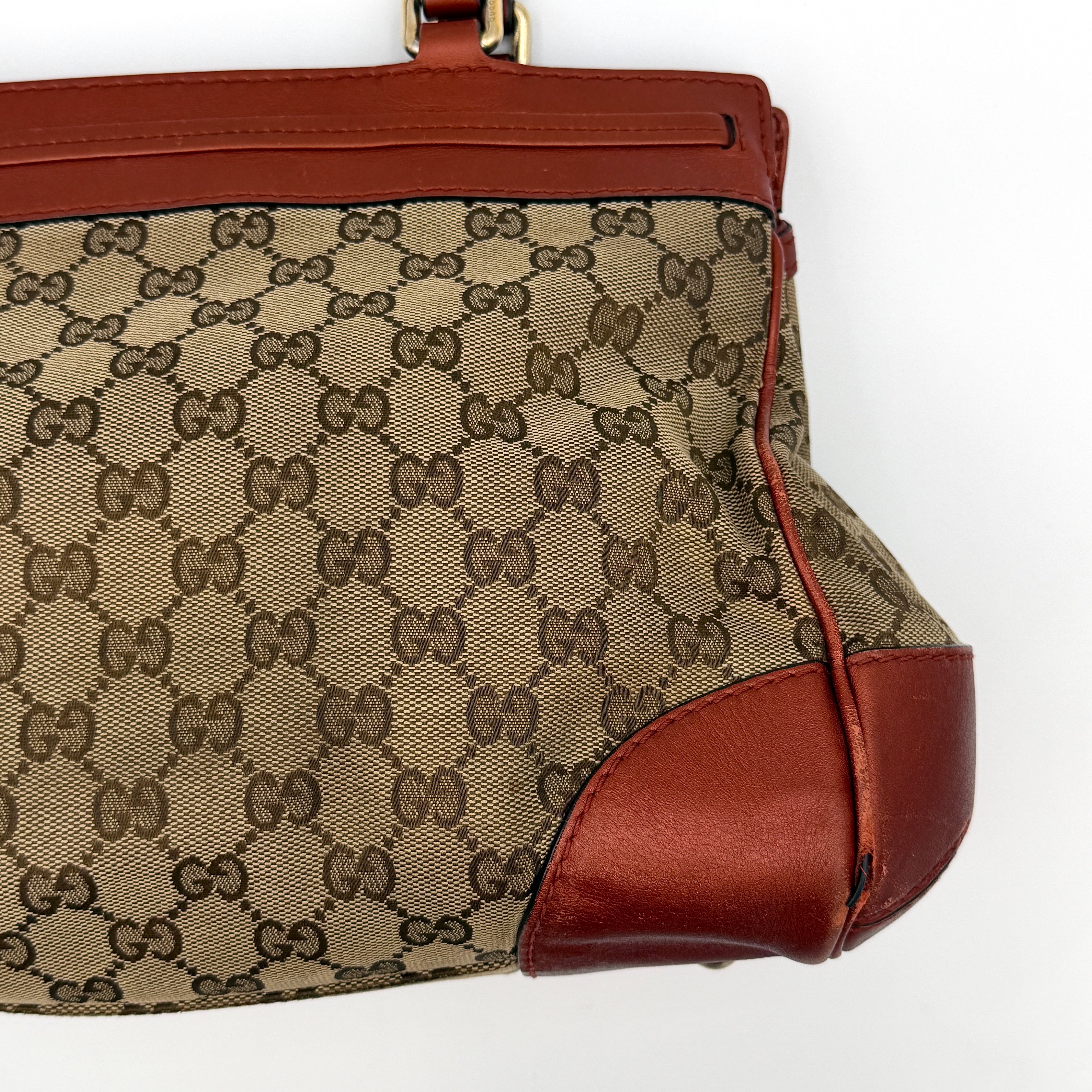 Gucci GG Monogram Mayfair Shoulder Bag Orange/Beige