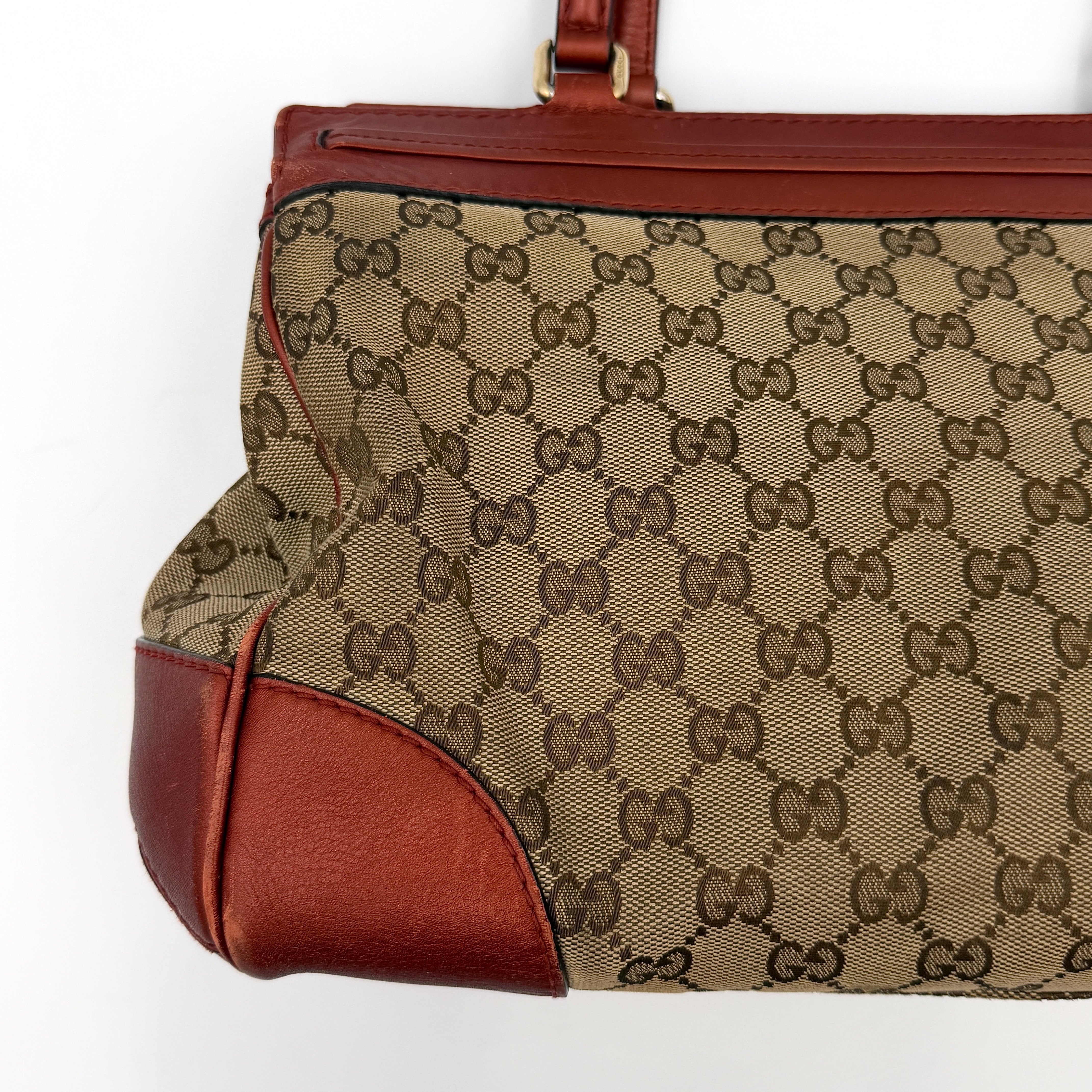 Gucci GG Monogram Mayfair Shoulder Bag Orange/Beige