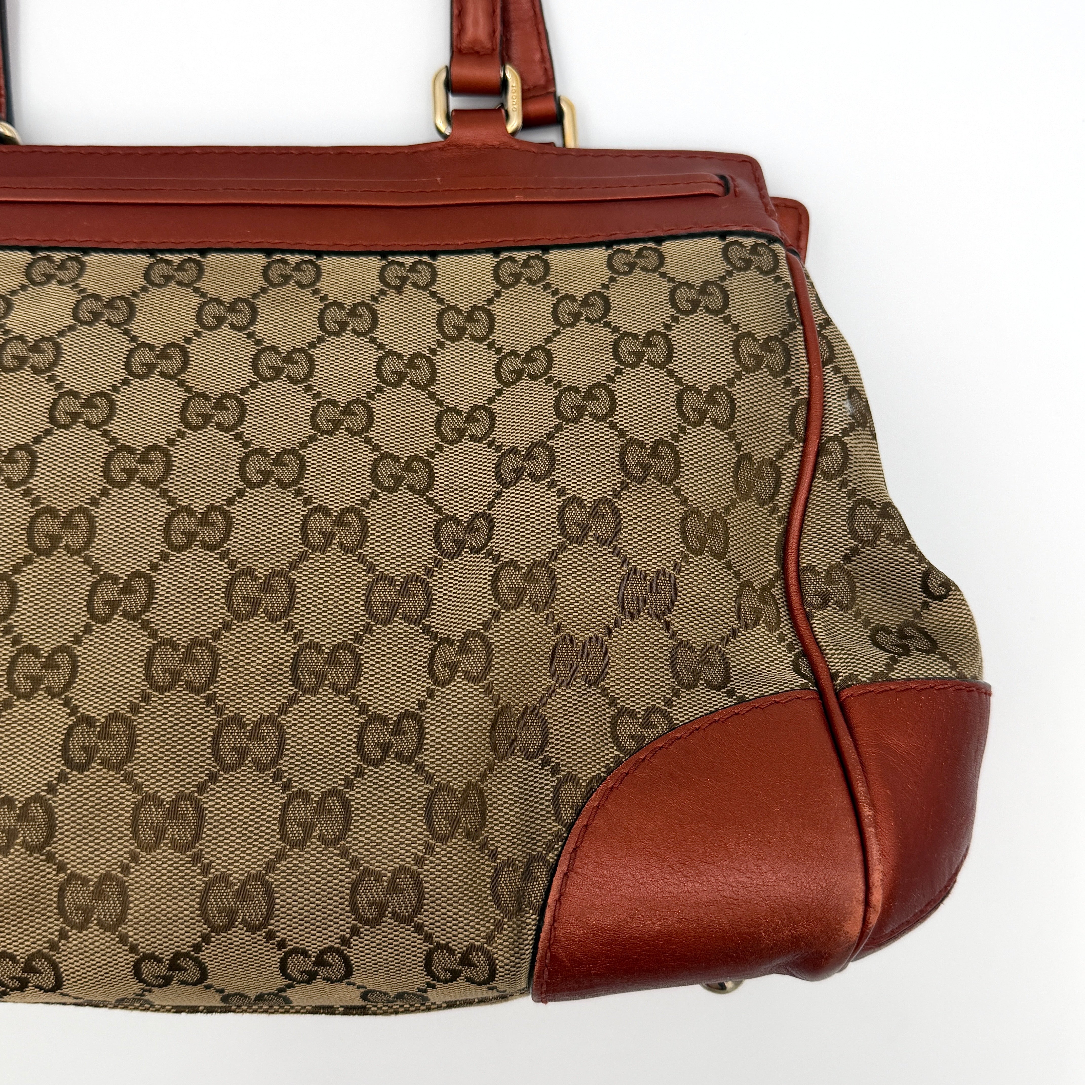 Gucci GG Monogram Mayfair Shoulder Bag Orange/Beige