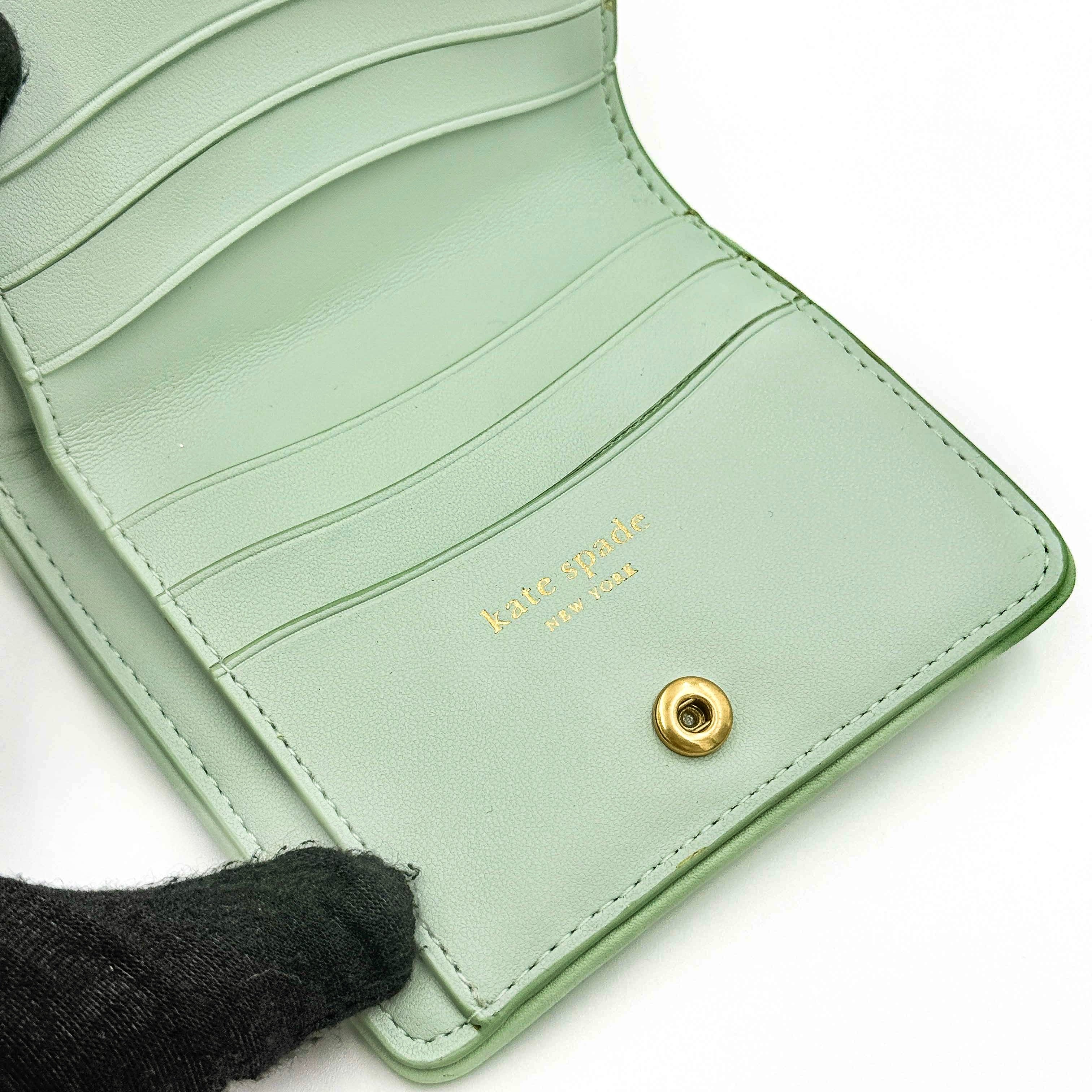 Kate Spade Evelyn Quilted Small Wallet Mint Green
