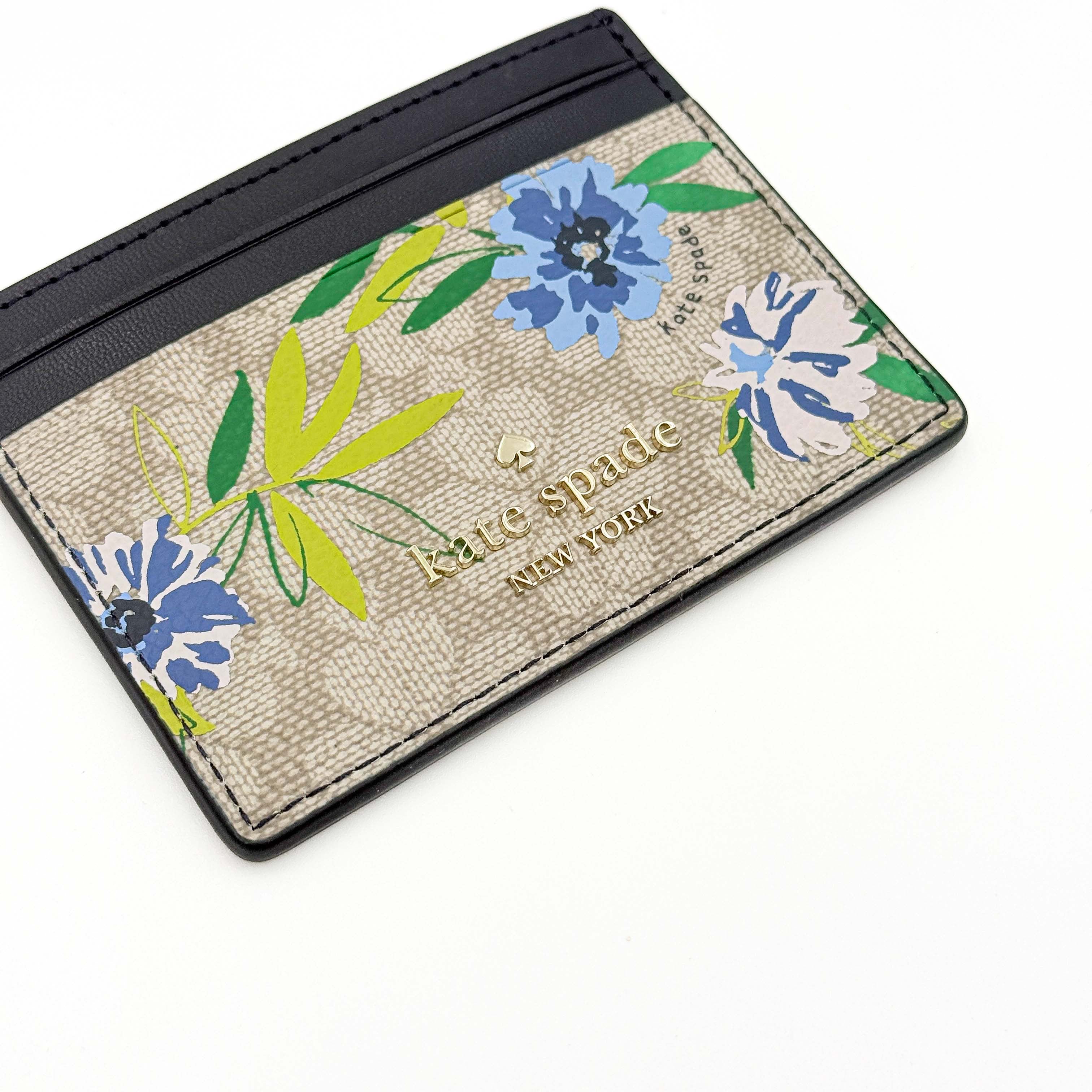 Kate Spade Flower Slim Card Holder Blazer Blue Multi