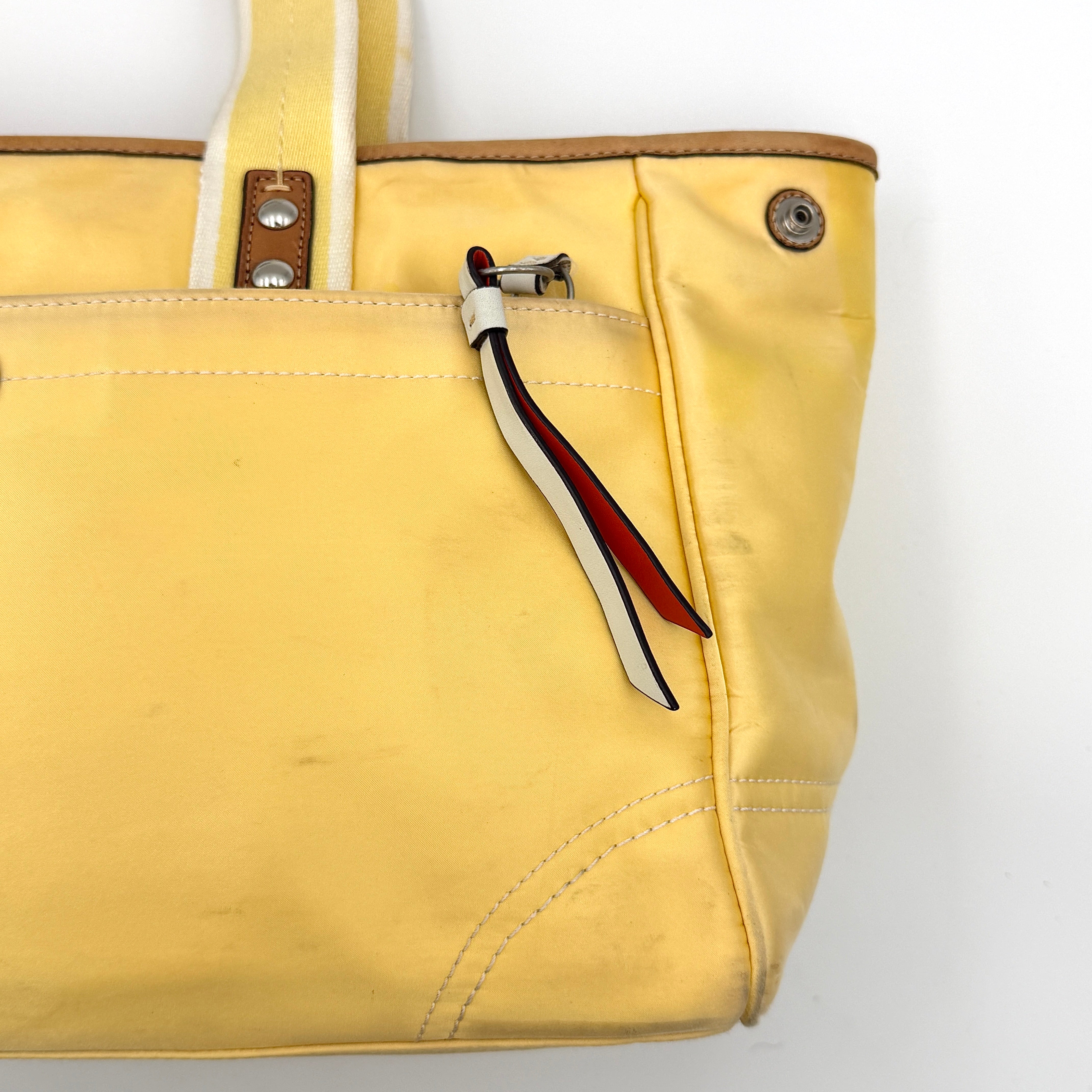 Coach Hampton Sateen Satchel Bag Yellow