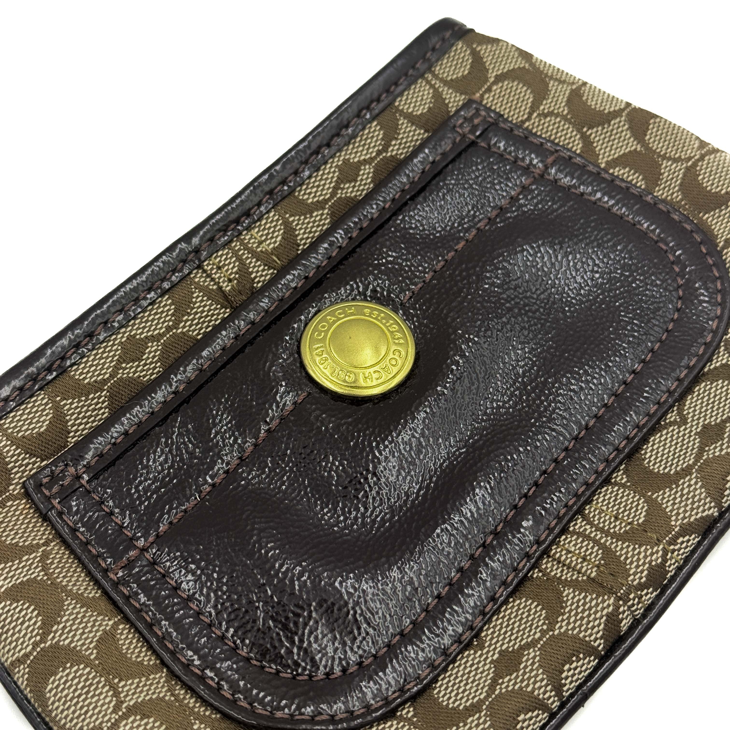 Coach Y2K Signature Wristlet Beige/Brown