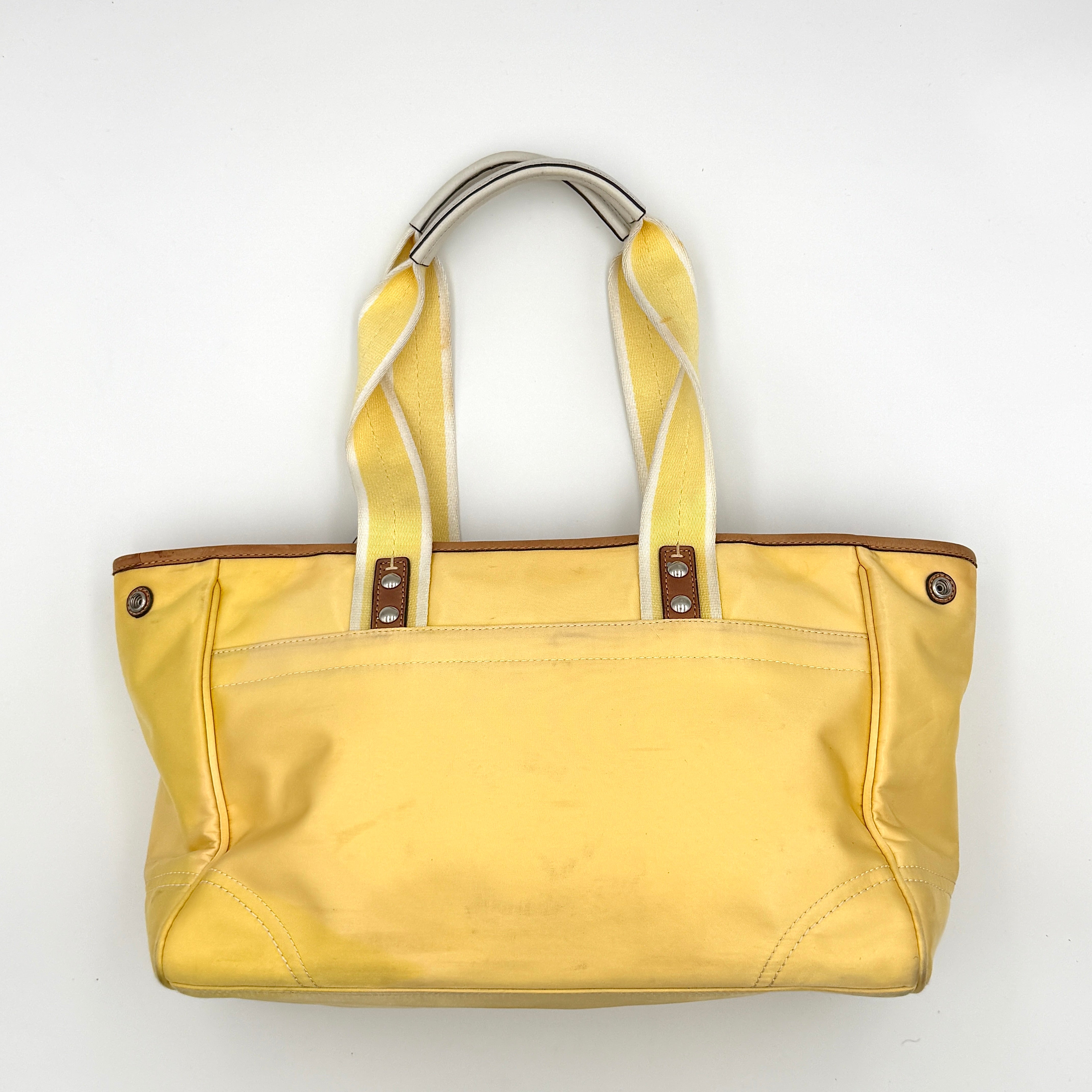Coach Hampton Sateen Satchel Bag Yellow