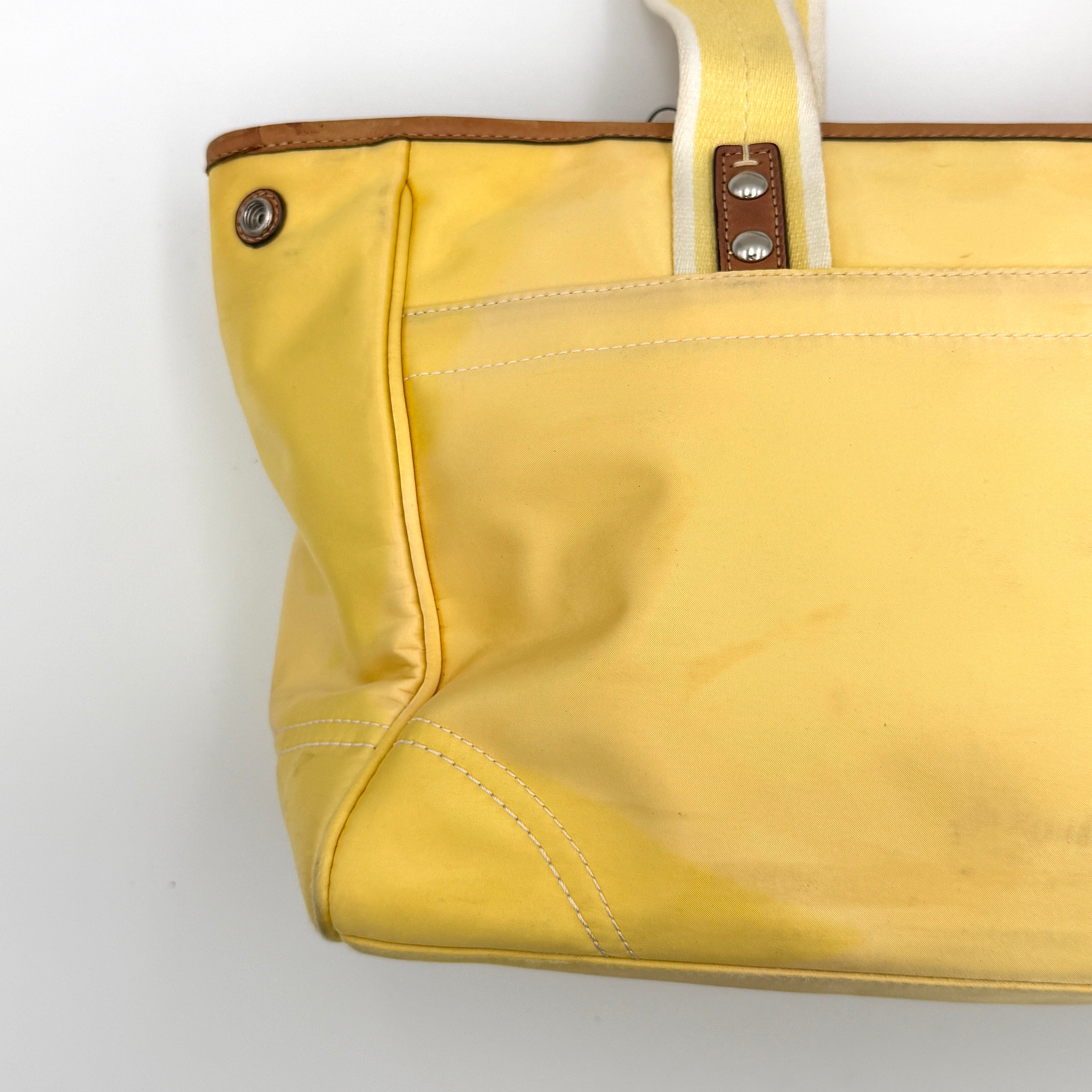 Coach Hampton Sateen Satchel Bag Yellow