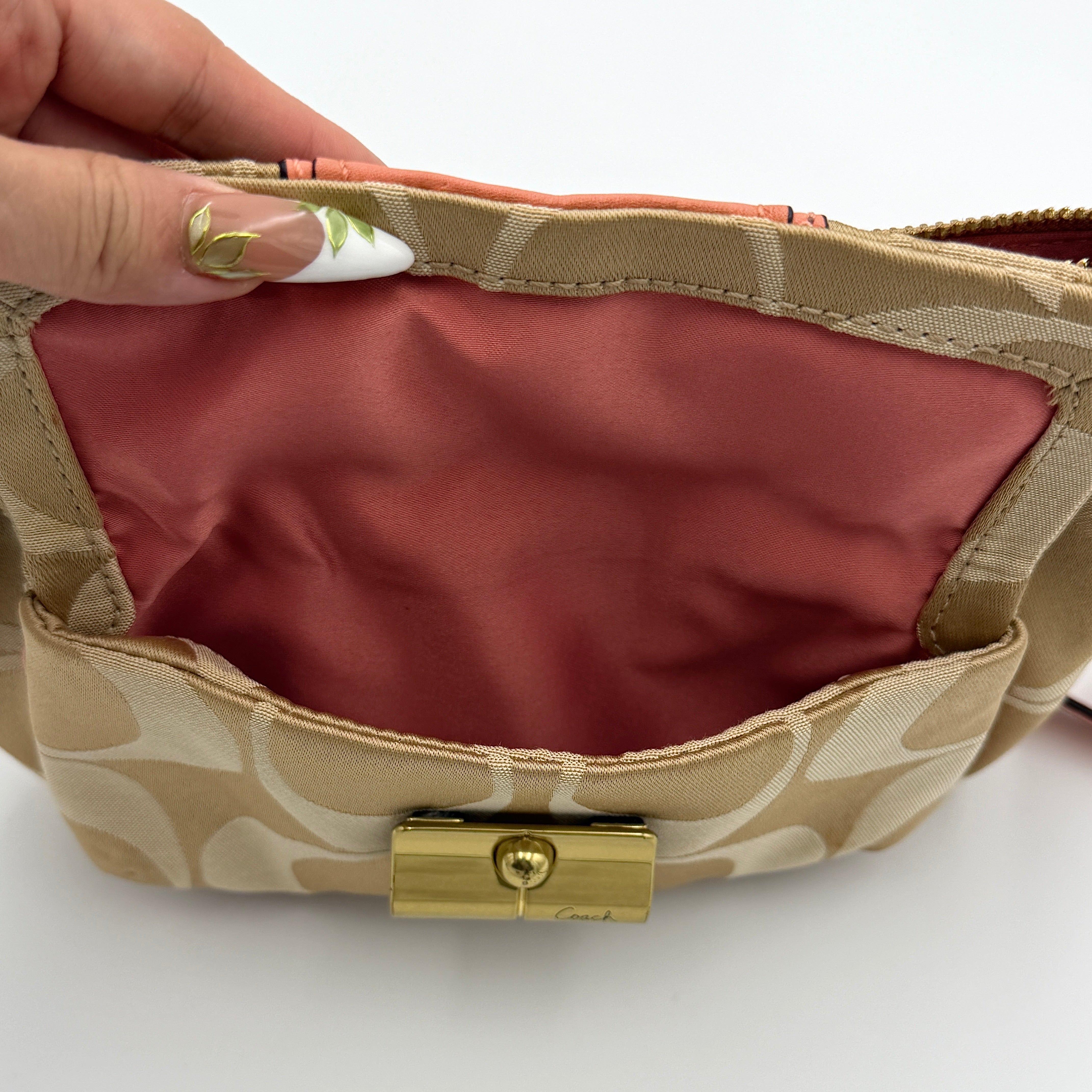 Coach Signature Kristin Crossbody Bag Pink/Beige