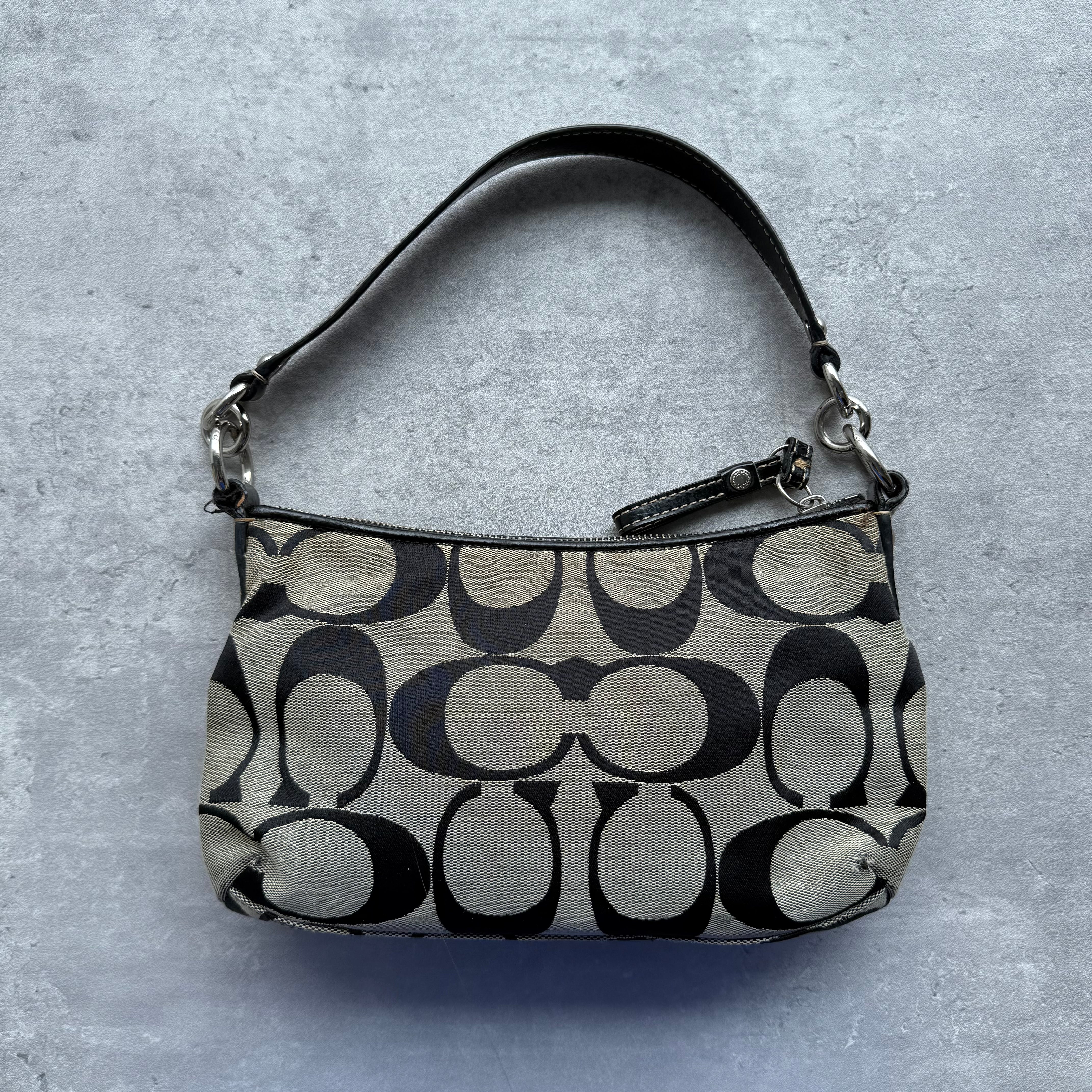 Coach 2Way Signature Stripe ShoulderBag Grey/Black