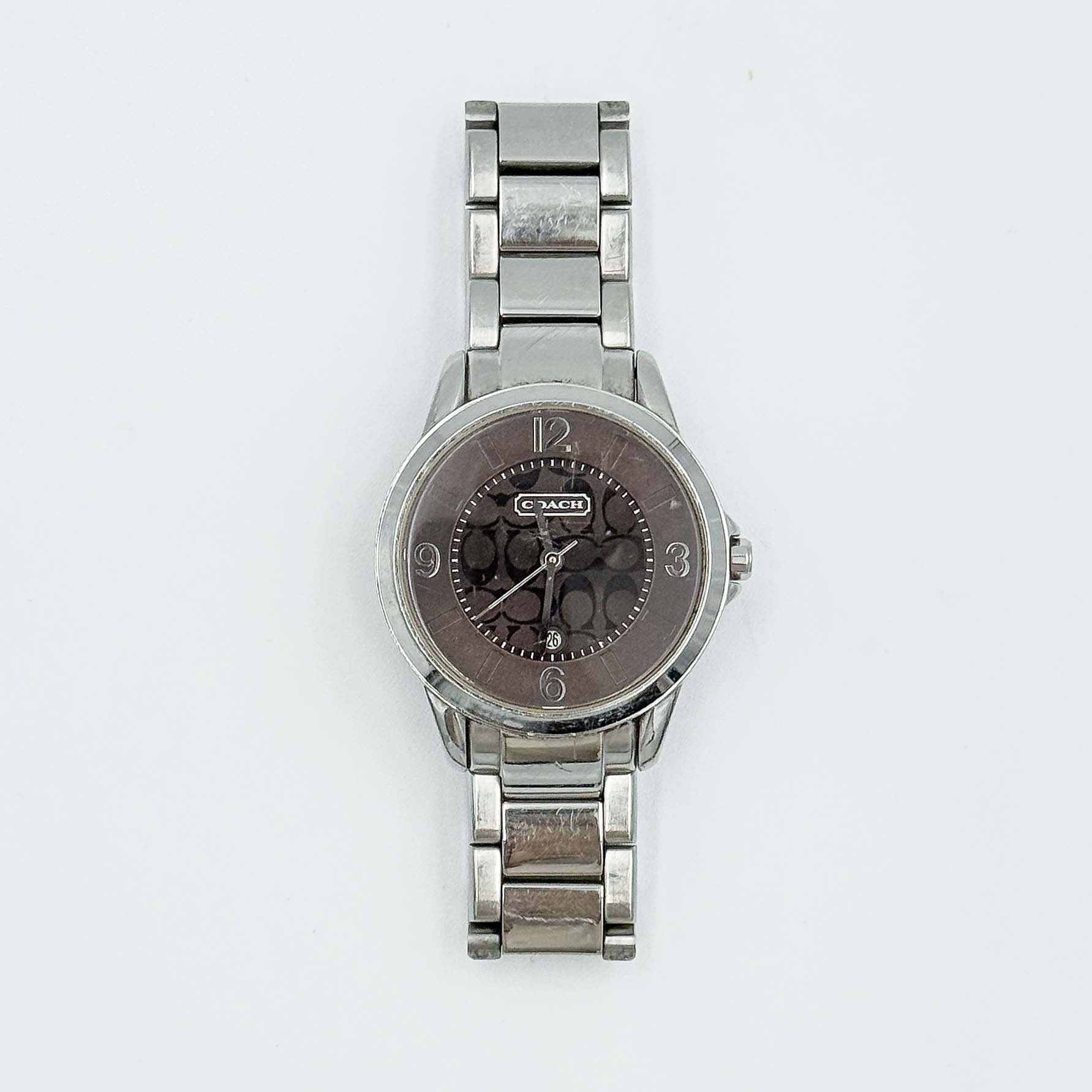 Coach Brown Dial Stainless Steel Watch Silver