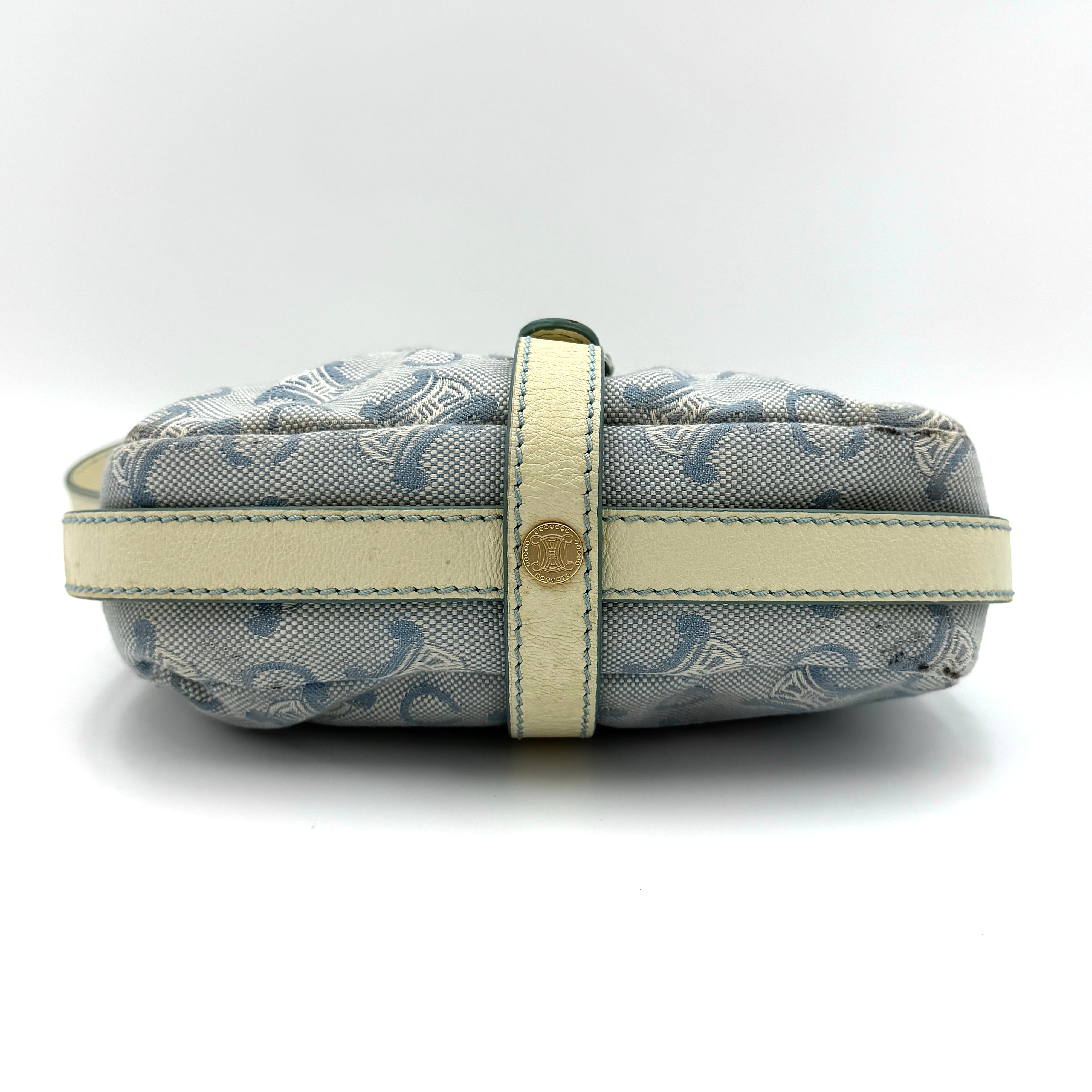 Celine Macdam Canvas Crossbody Bag Blue/White