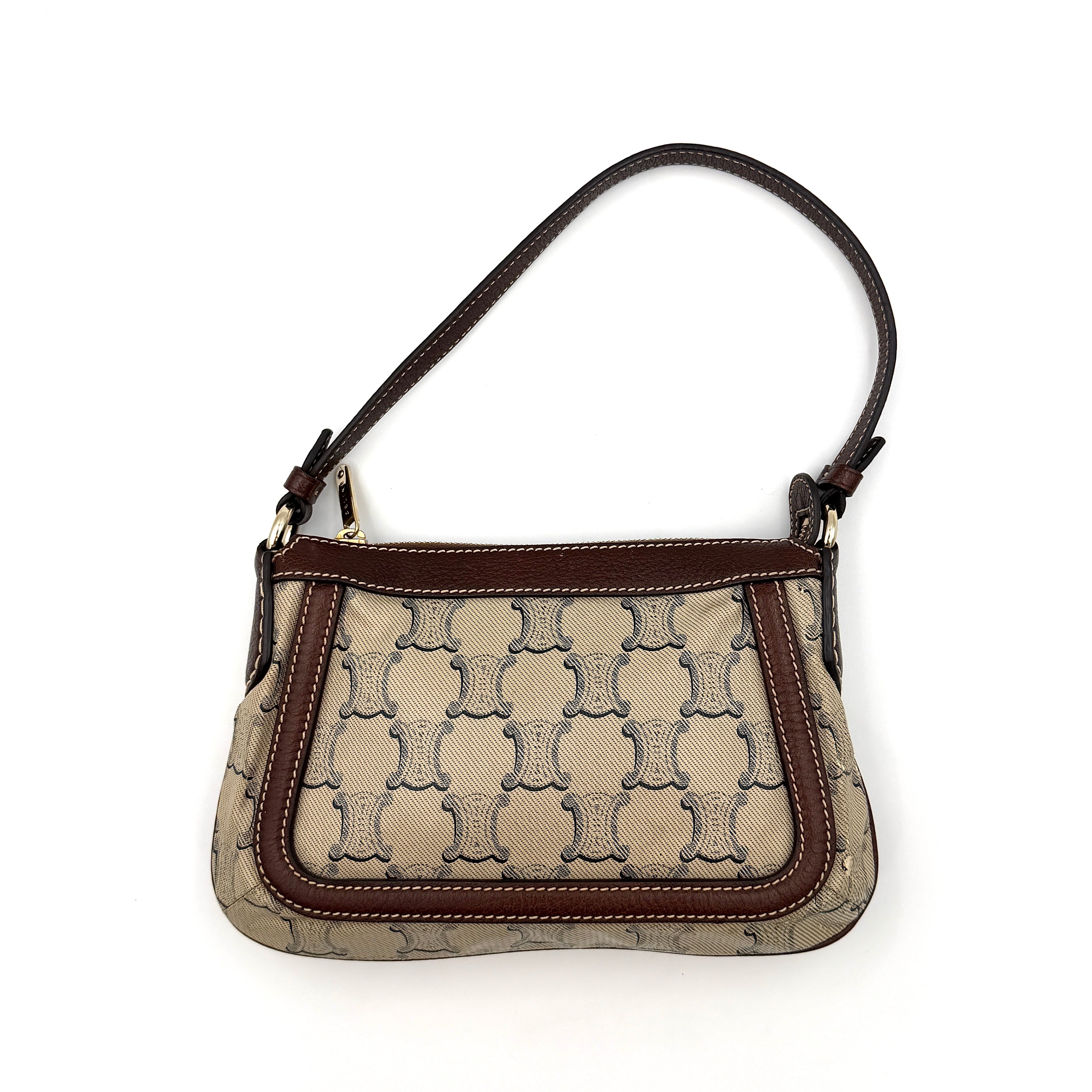 Celine Macadam PVC Shoulder Bag Grey/Brown