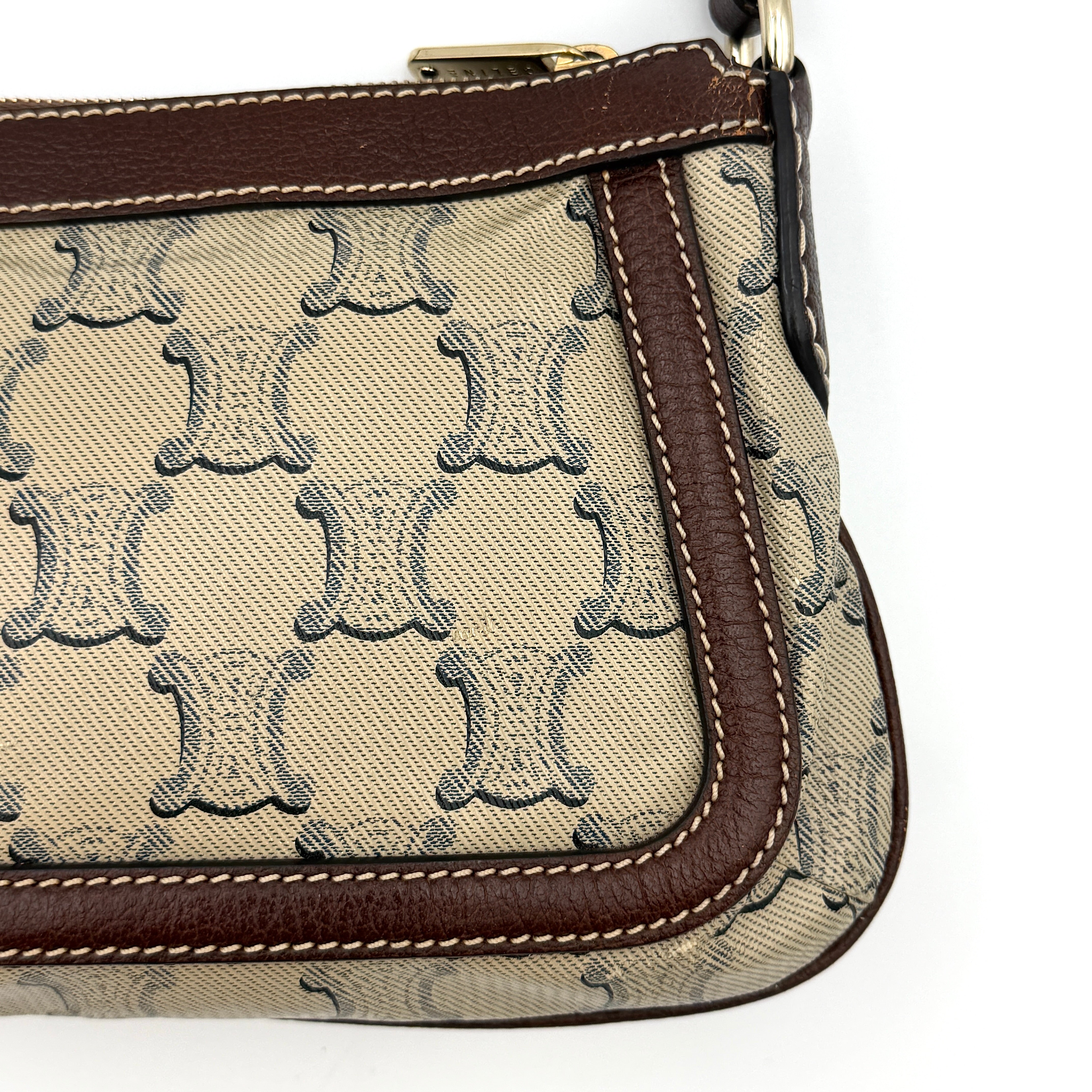 Celine Macadam PVC Shoulder Bag Grey/Brown
