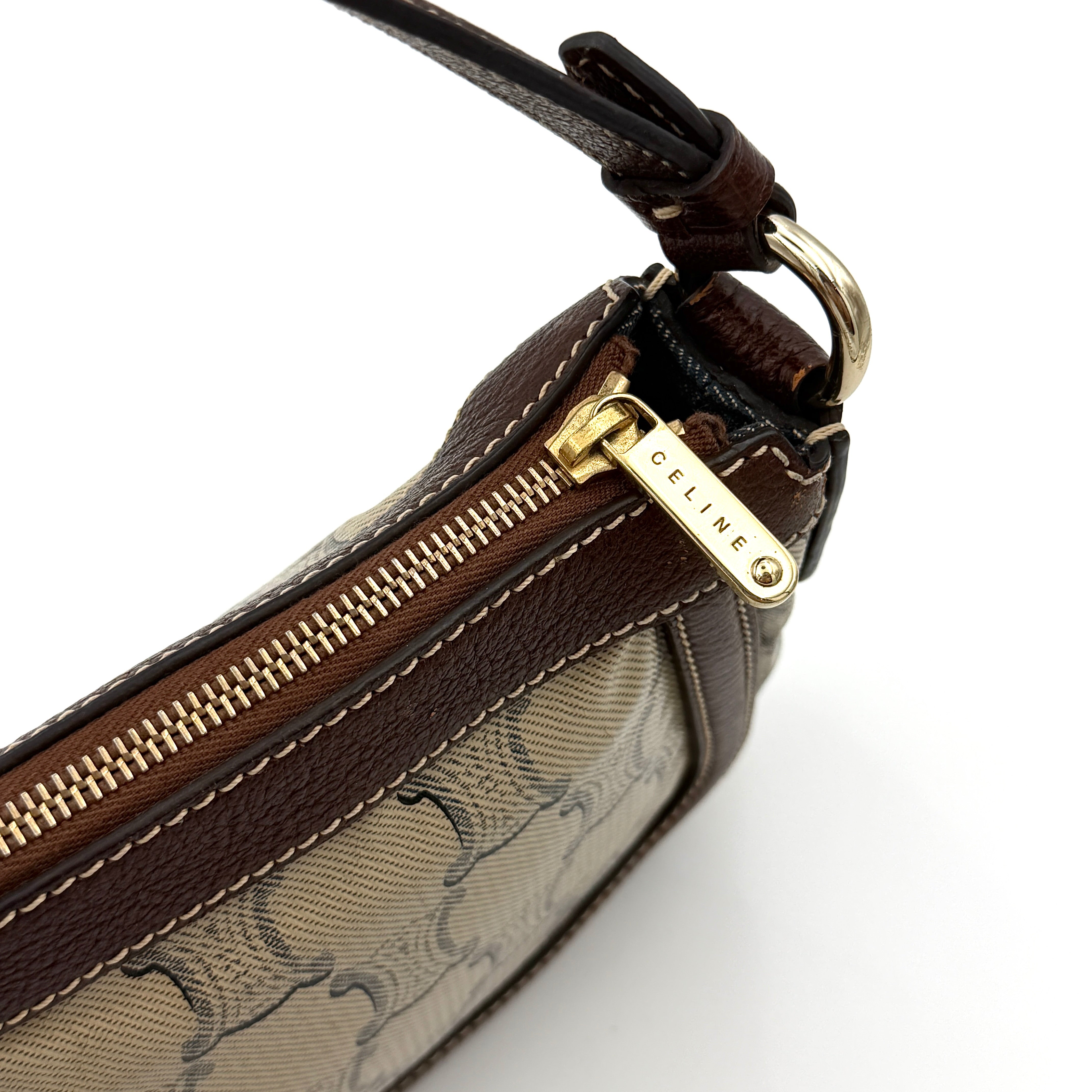 Celine Macadam PVC Shoulder Bag Grey/Brown