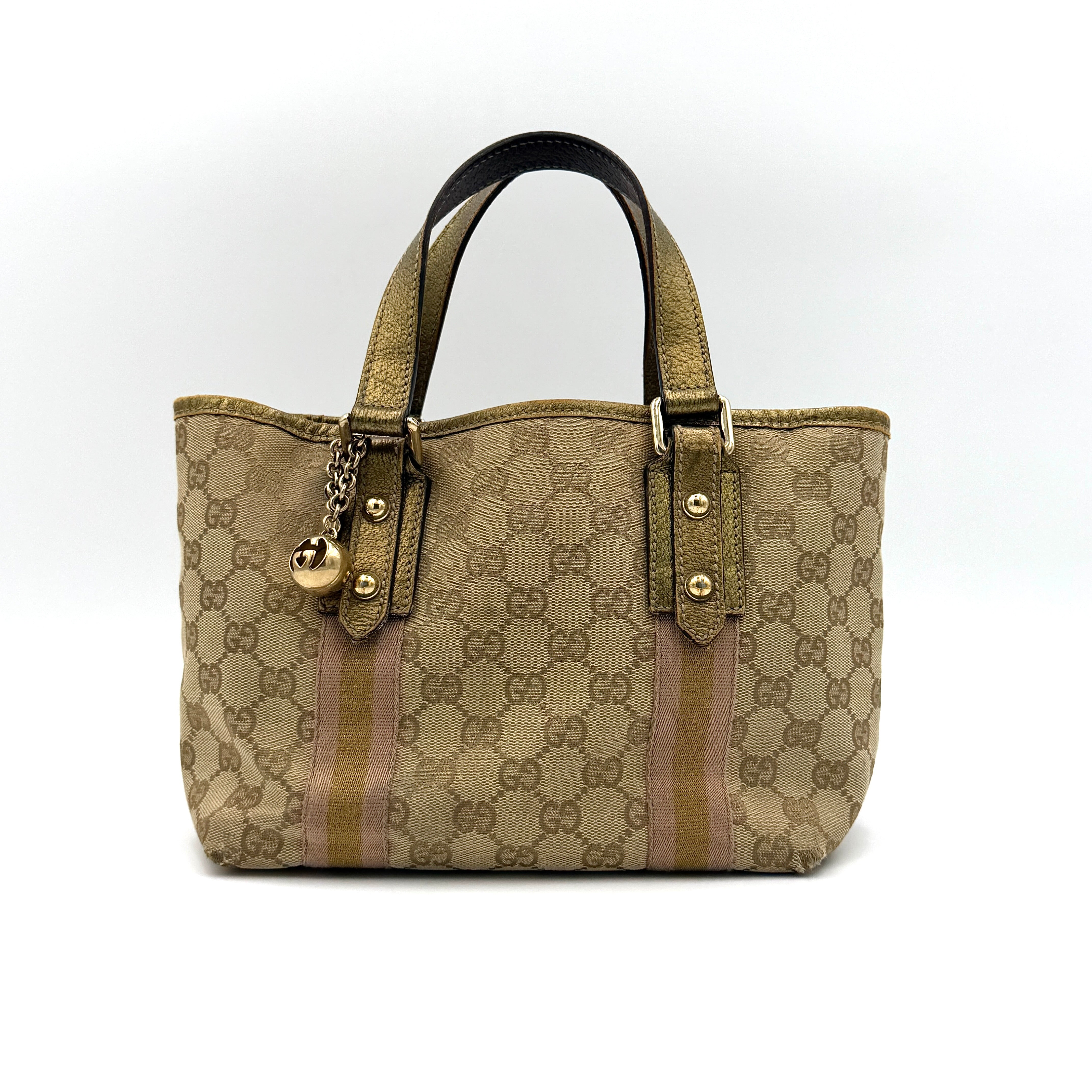 Gucci GG Canvas Mini Jolicoeur Shoulder Bag Beige/Gold