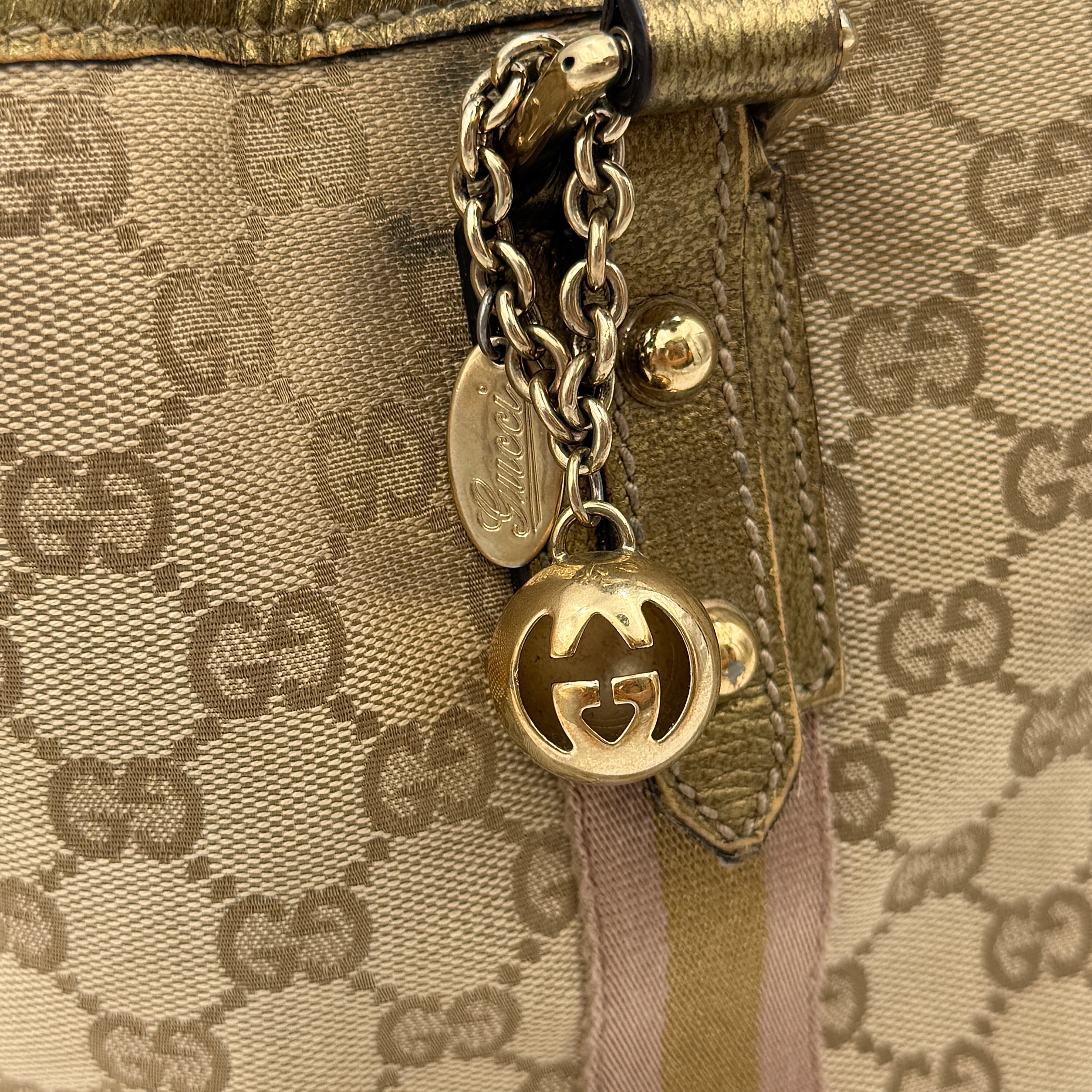 Gucci GG Canvas Mini Jolicoeur Shoulder Bag Beige/Gold