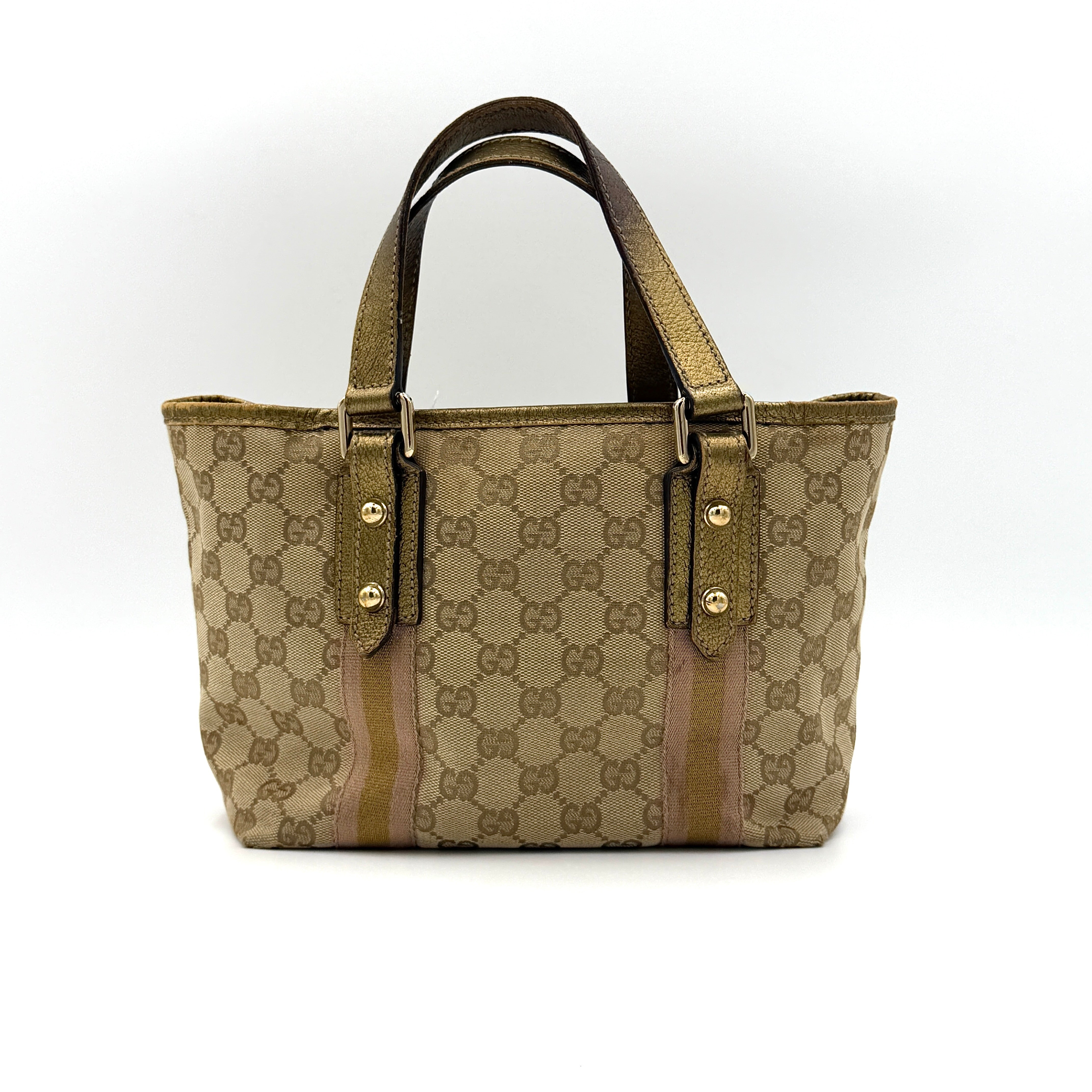 Gucci GG Canvas Mini Jolicoeur Shoulder Bag Beige/Gold