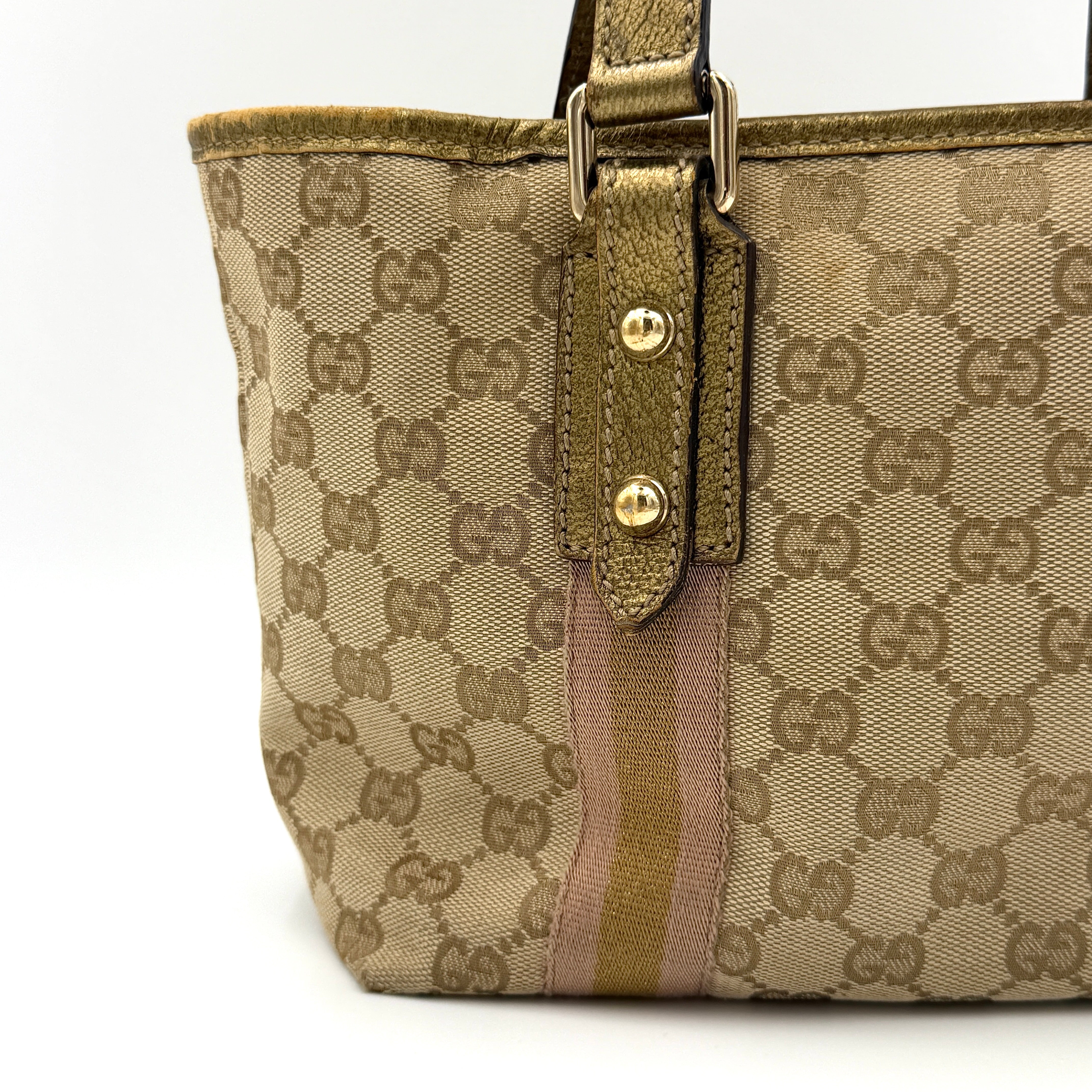 Gucci GG Canvas Mini Jolicoeur Shoulder Bag Beige/Gold