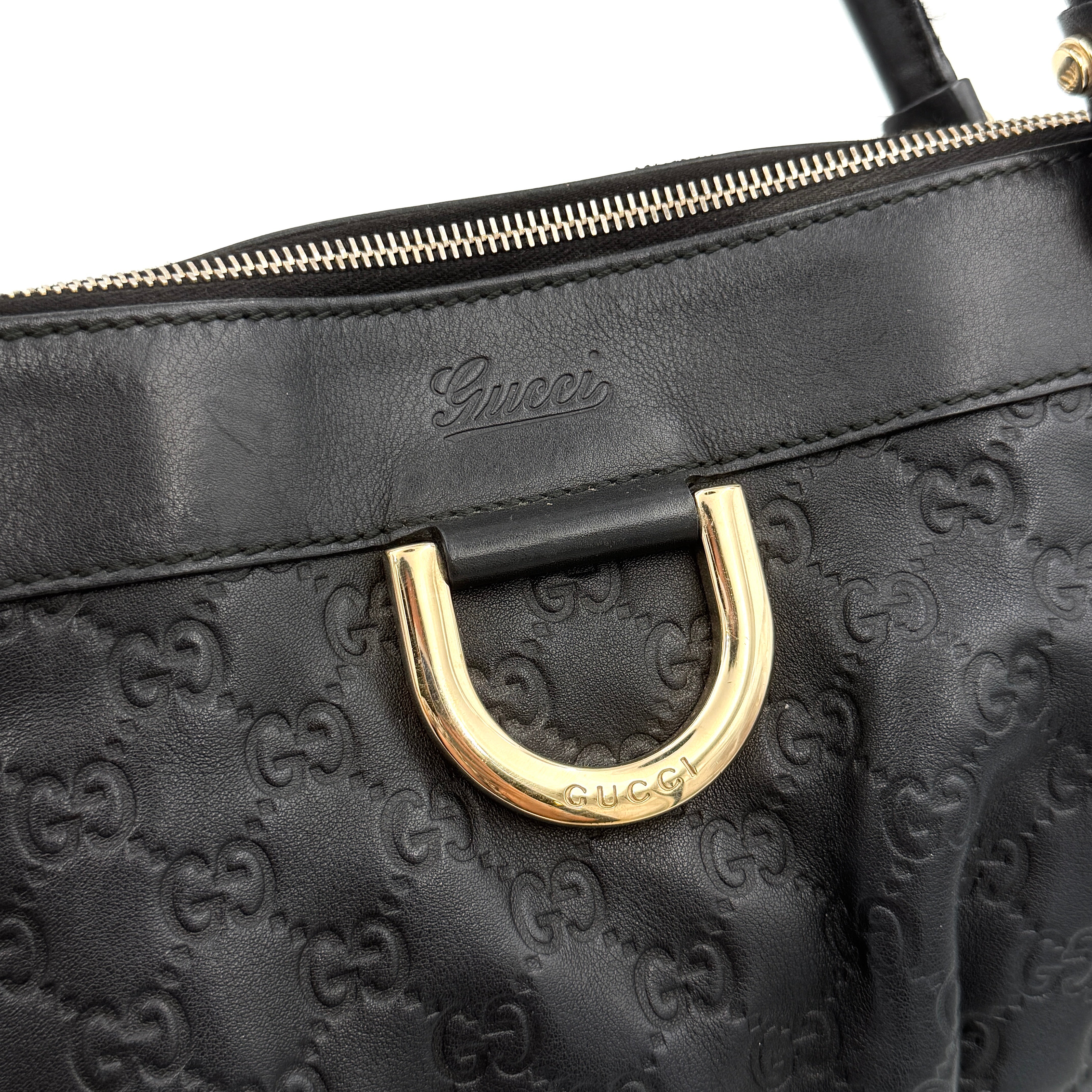 Gucci GG Monogram Guccissima Abbey Shoulder Bag Black