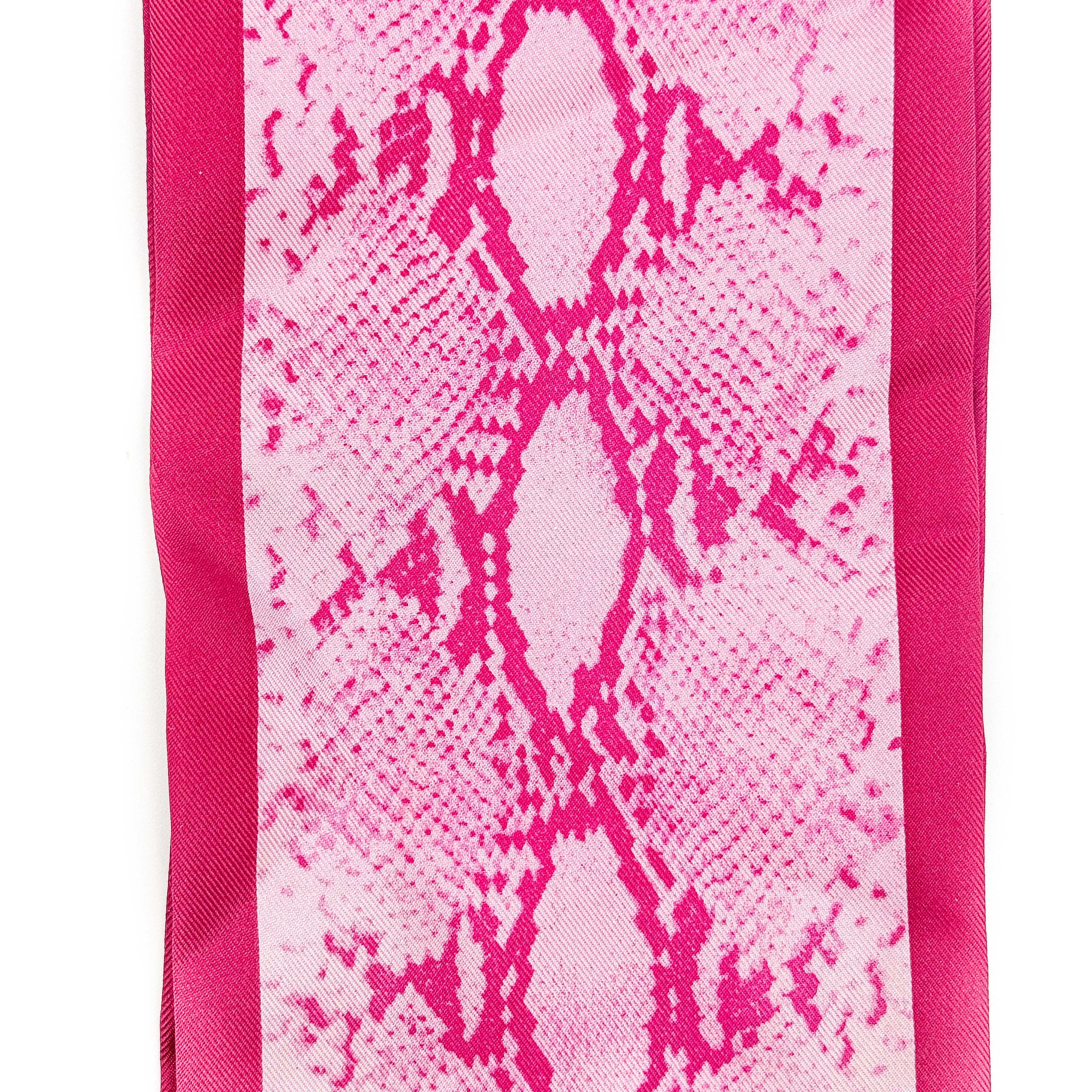 Coach Snake Print Silk Skinny Scarf Pink