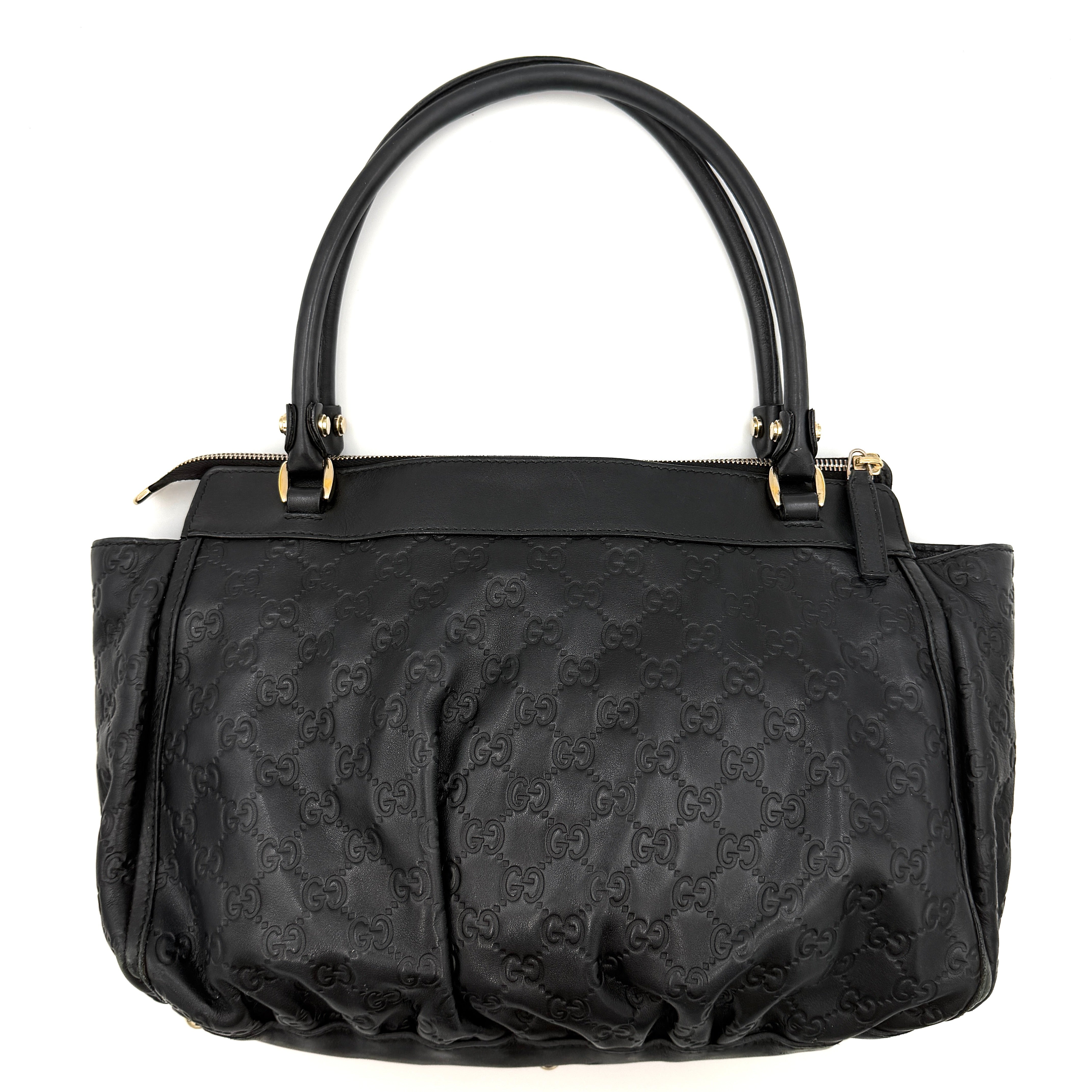 Gucci GG Monogram Guccissima Abbey Shoulder Bag Black