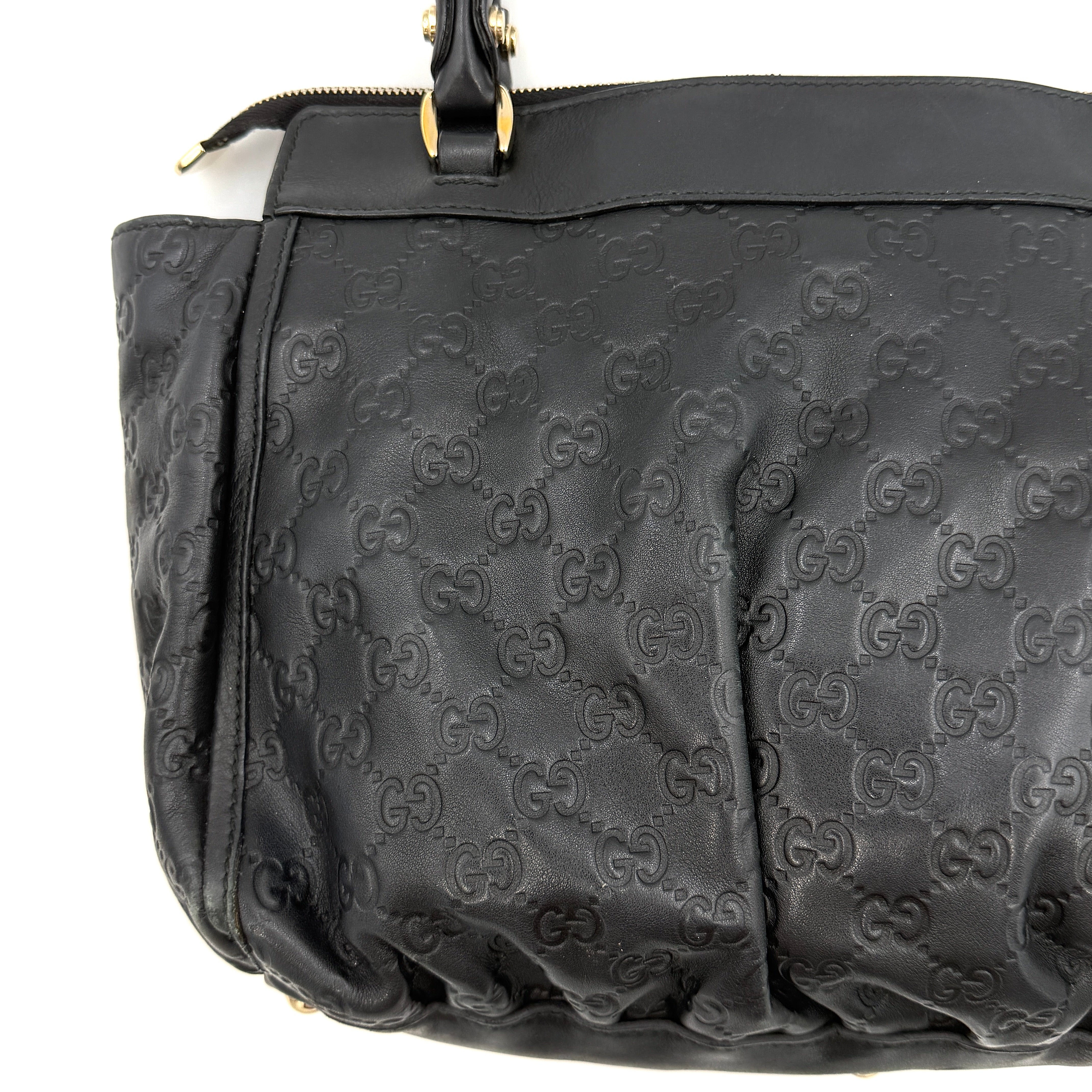 Gucci GG Monogram Guccissima Abbey Shoulder Bag Black