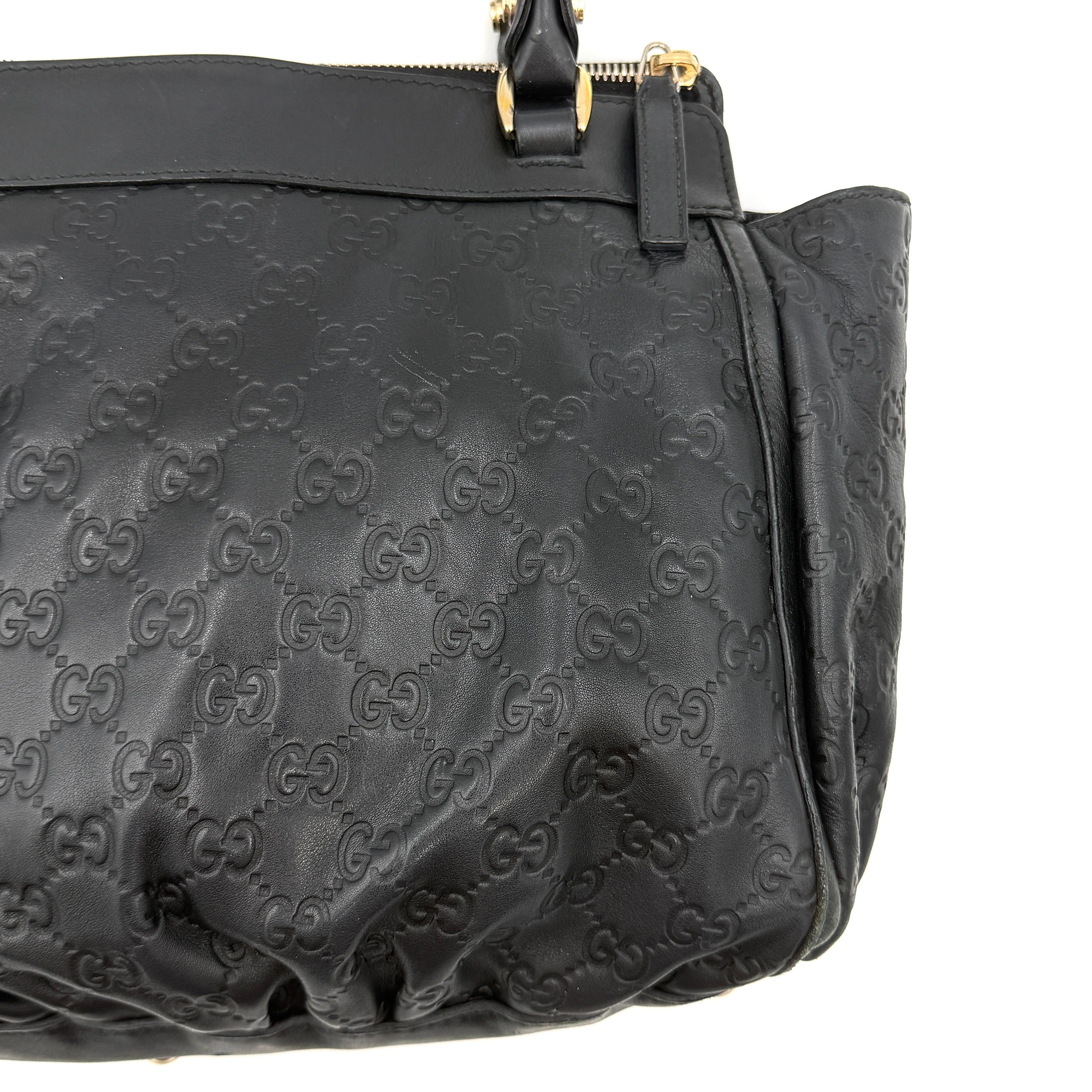 Gucci GG Monogram Guccissima Abbey Shoulder Bag Black