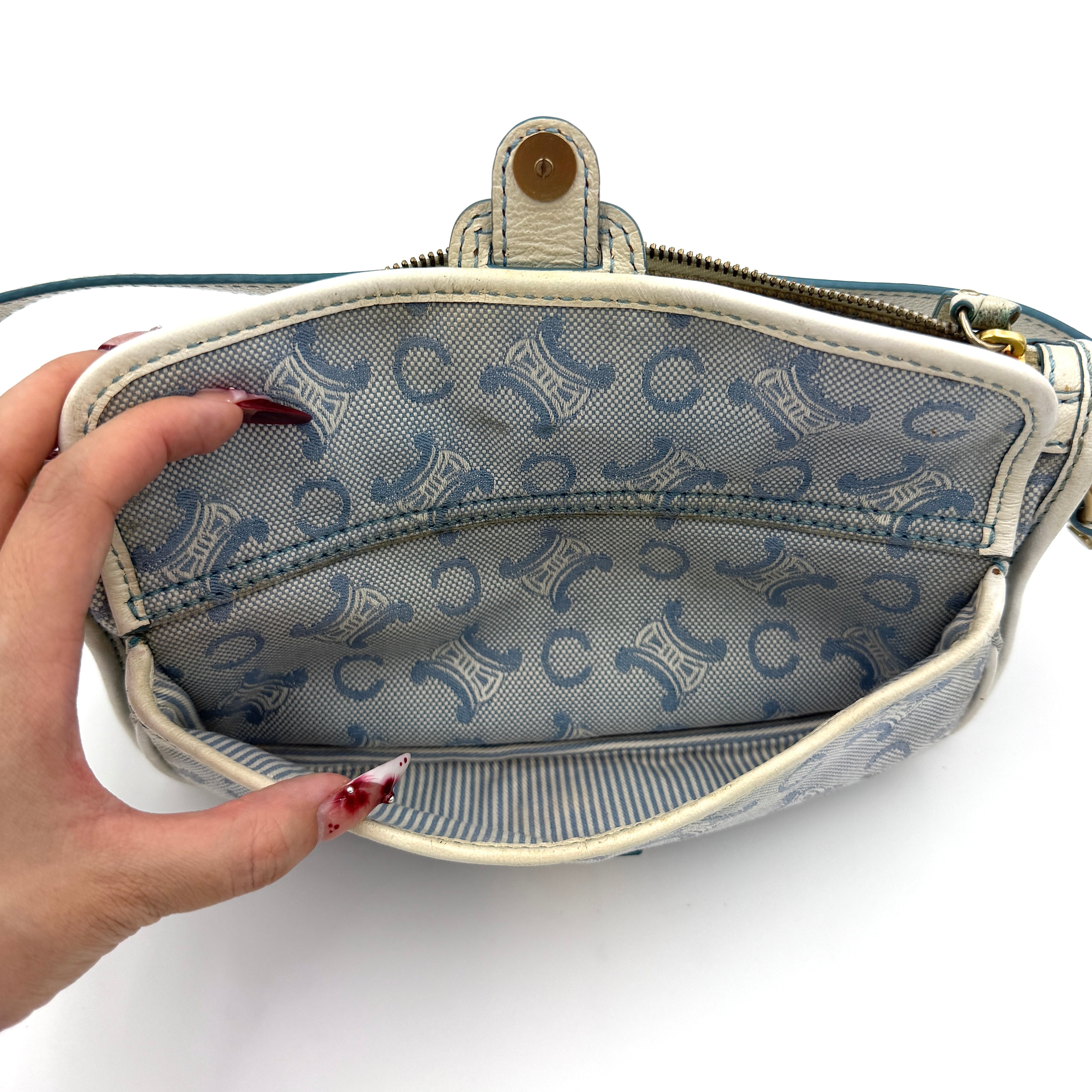 Celine Macadam Shoulder Bag Blue