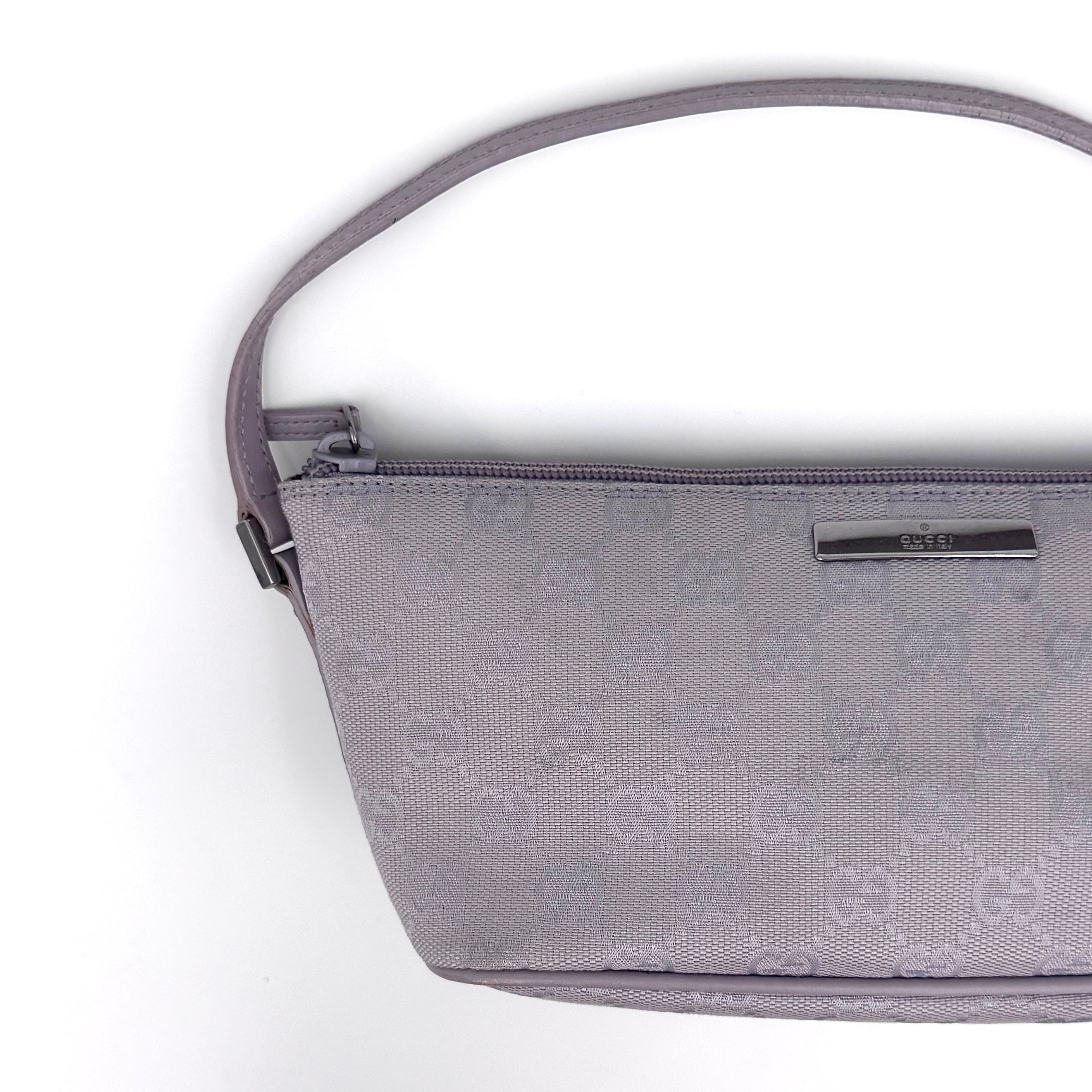 Gucci GG Monogram Pochette Boat Shoulder Bag Purple