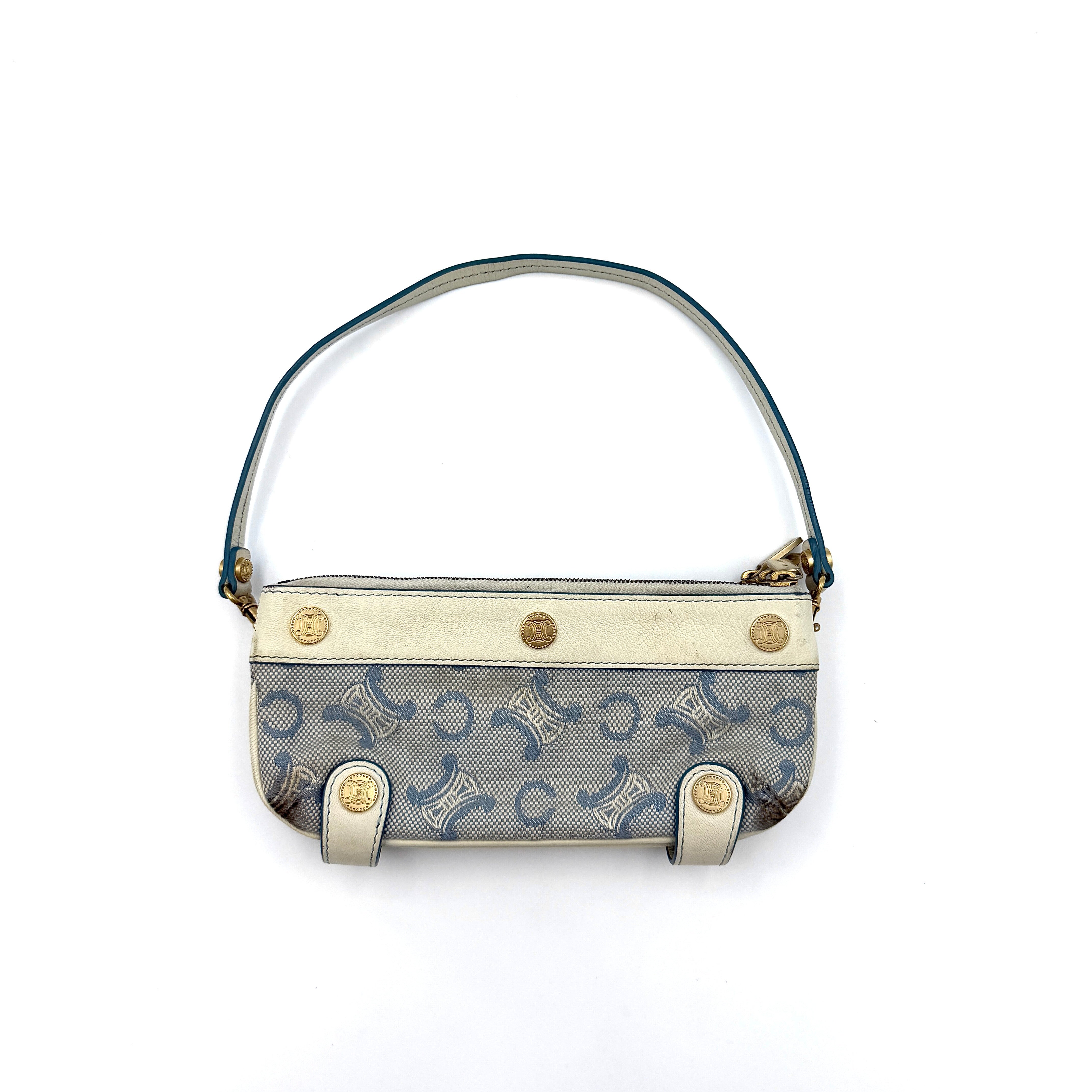 Celine Macadam Boat Shoulder Bag Blue