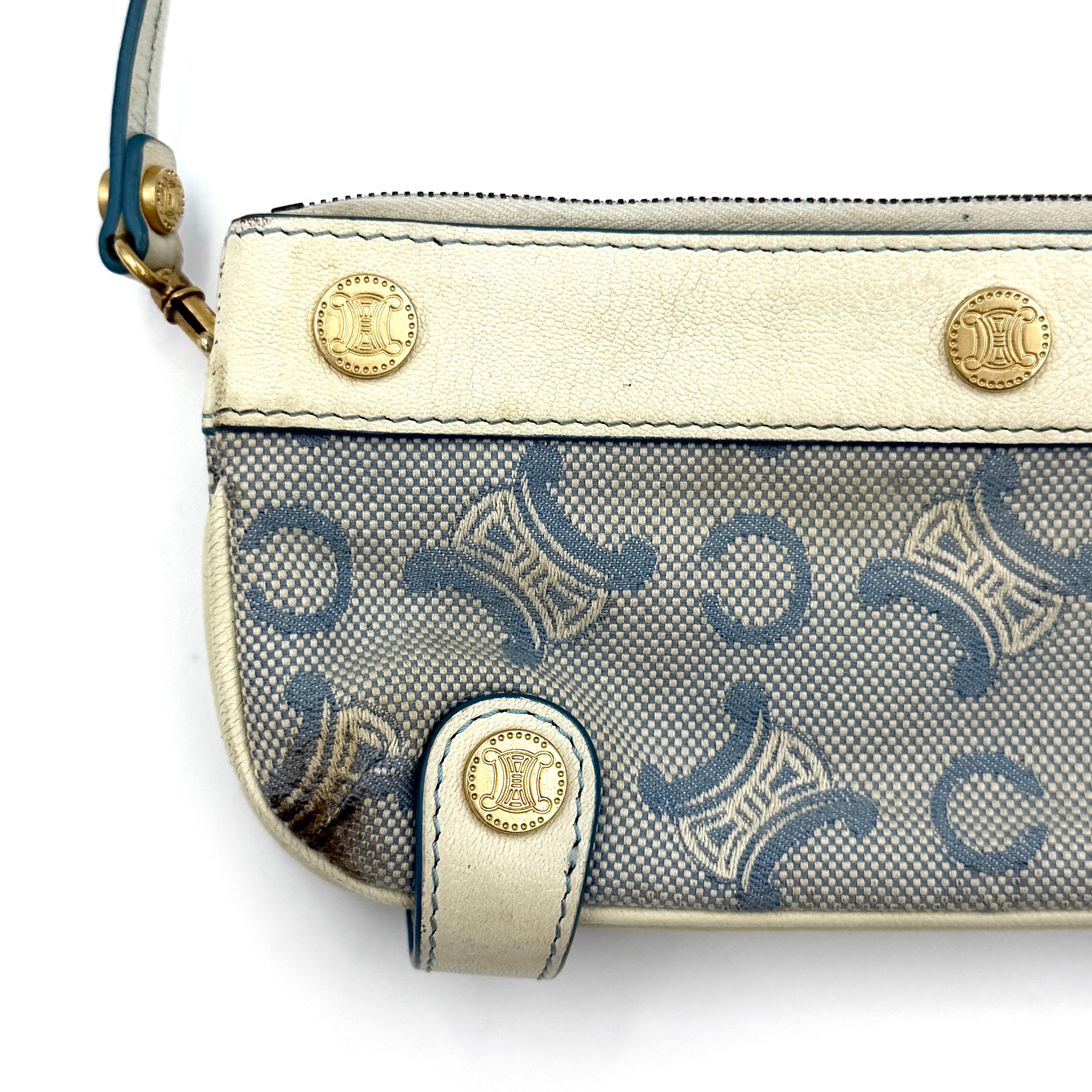 Celine Macadam Boat Shoulder Bag Blue