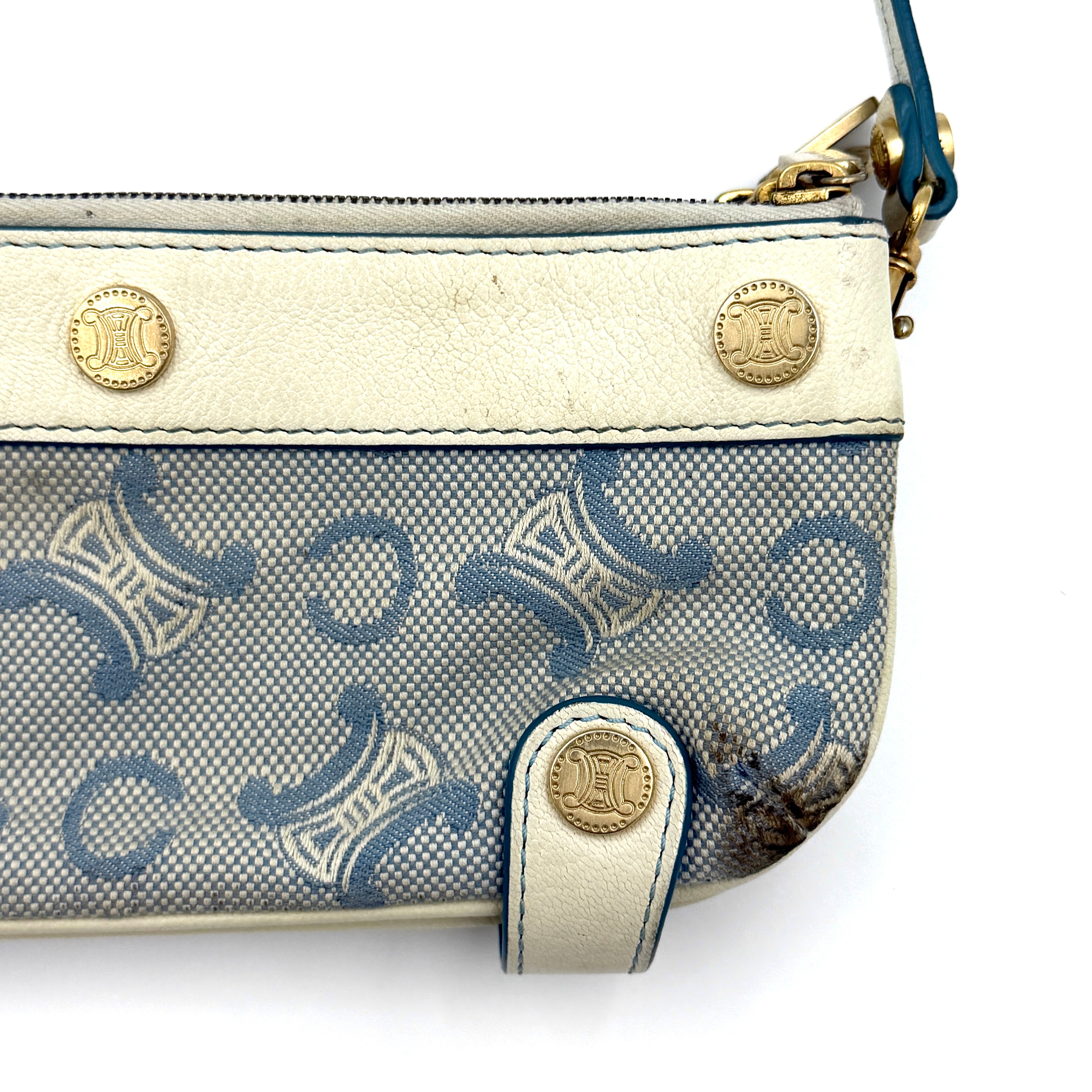Celine Macadam Boat Shoulder Bag Blue