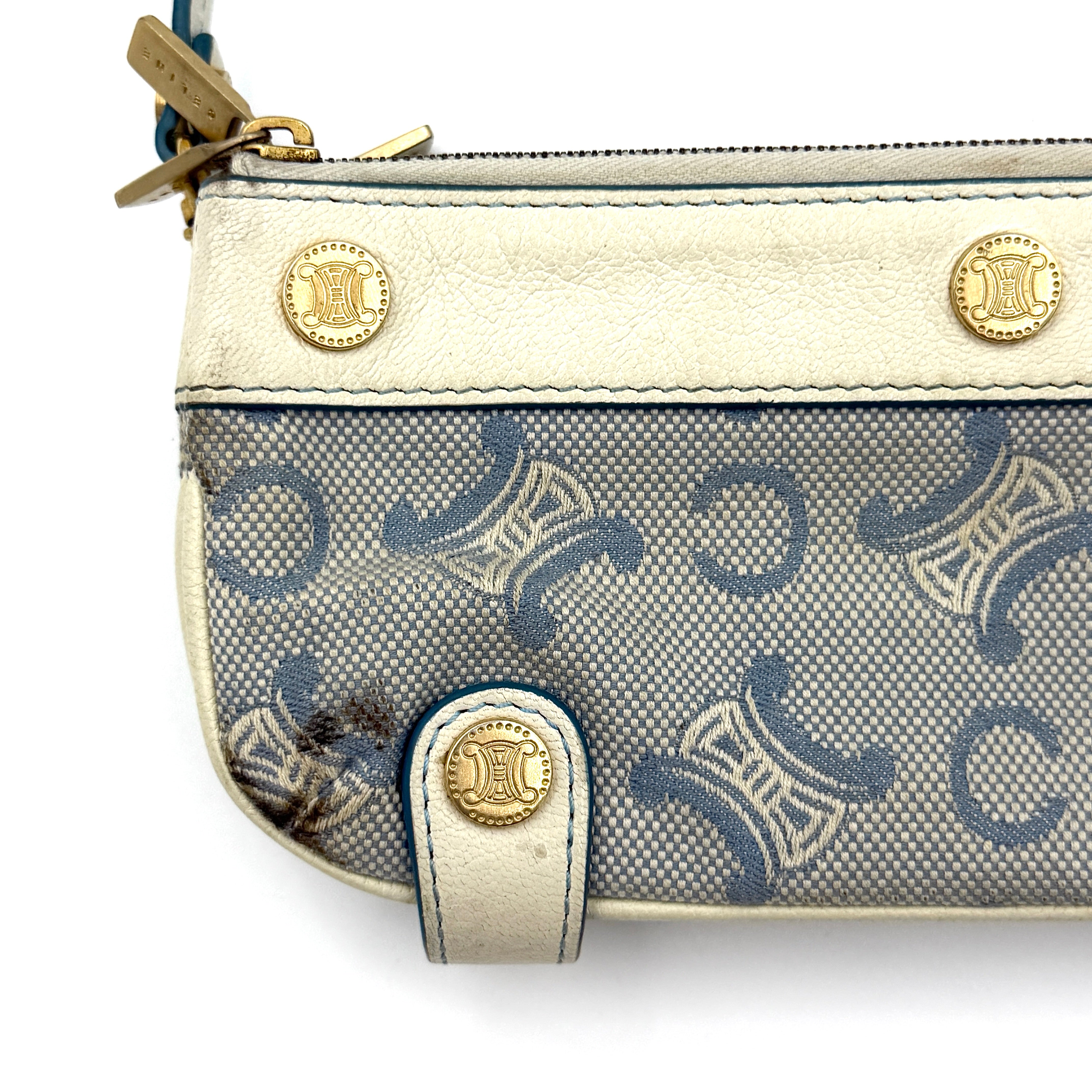 Celine Macadam Boat Shoulder Bag Blue