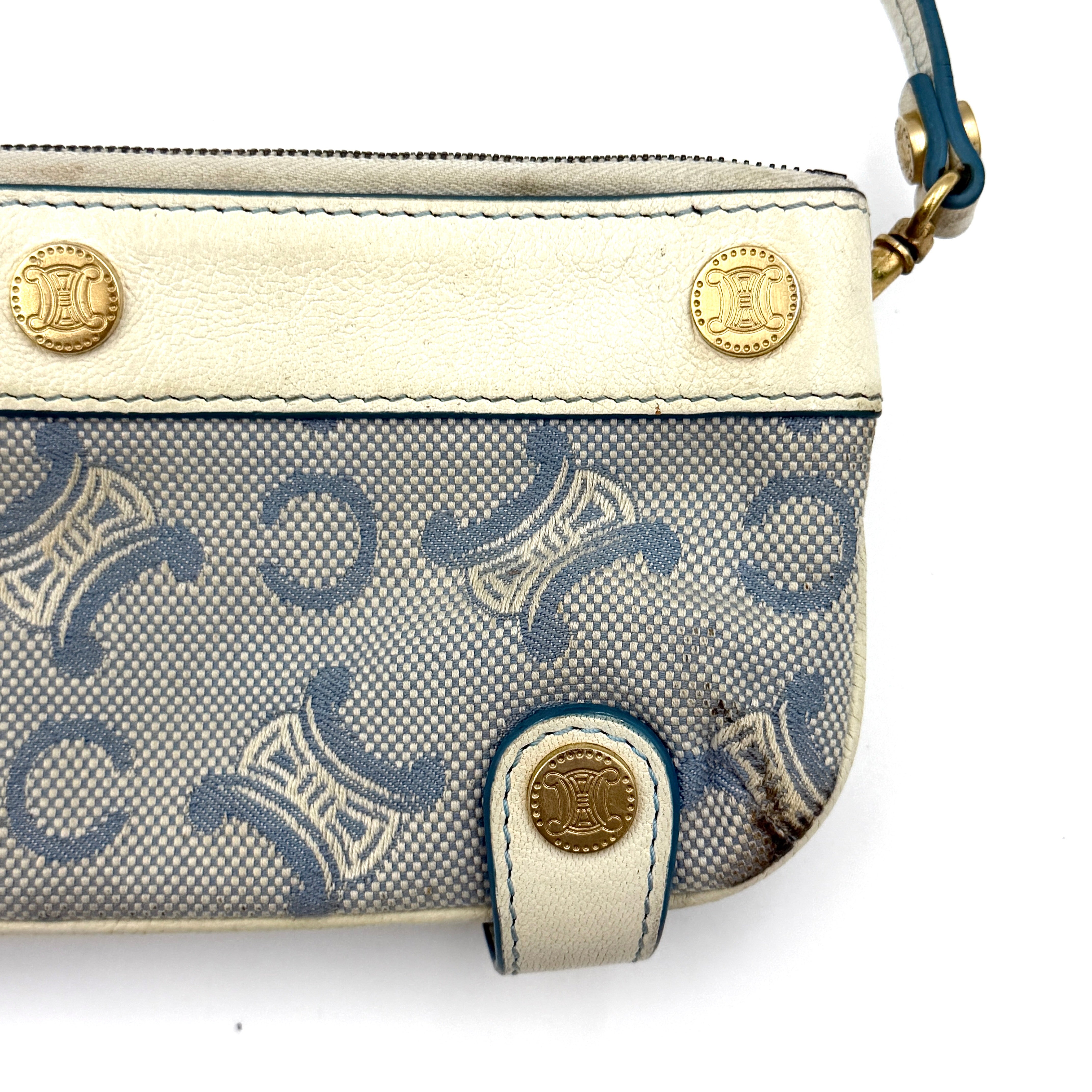 Celine Macadam Boat Shoulder Bag Blue