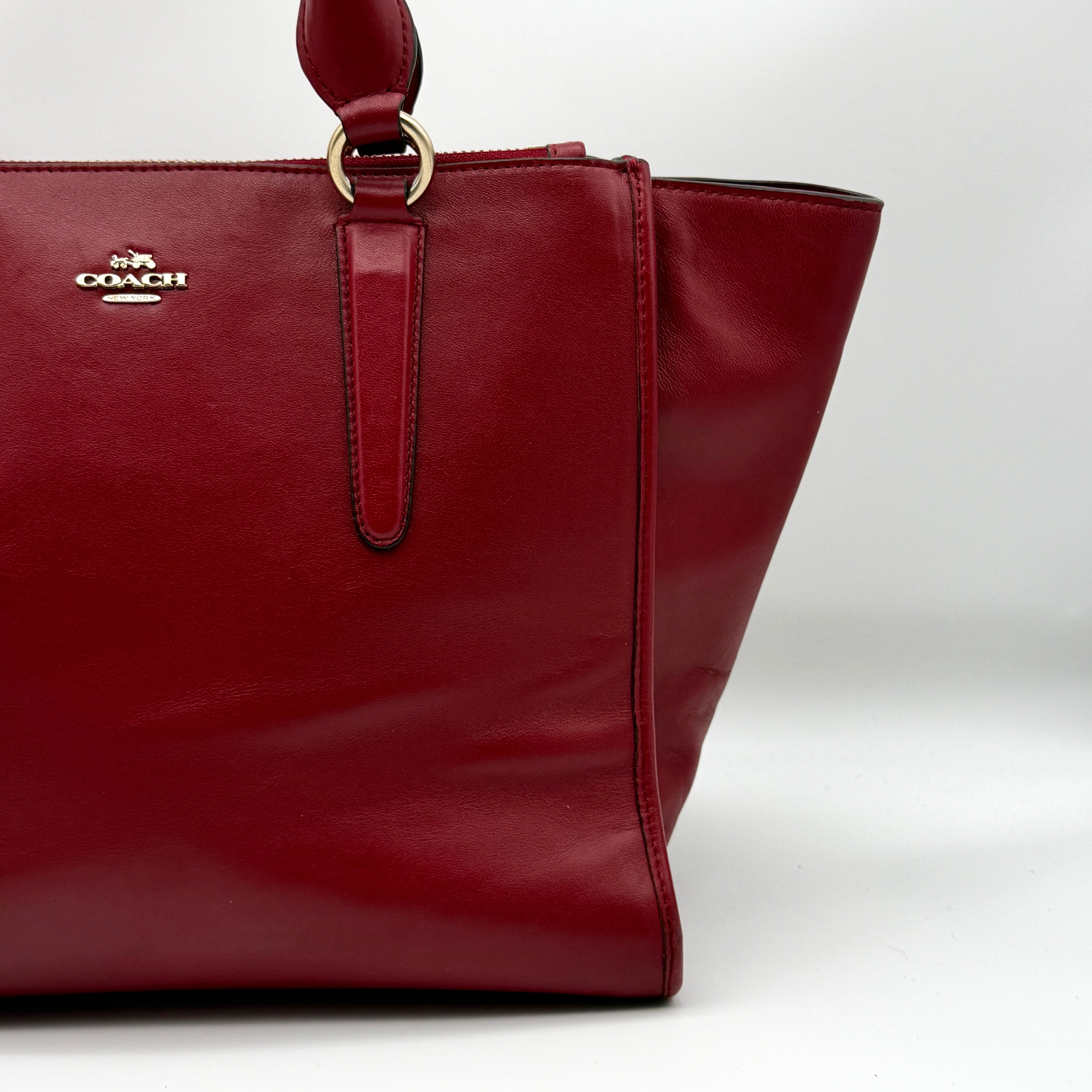 Coach 2Way Crosby Carryall Handbag Red