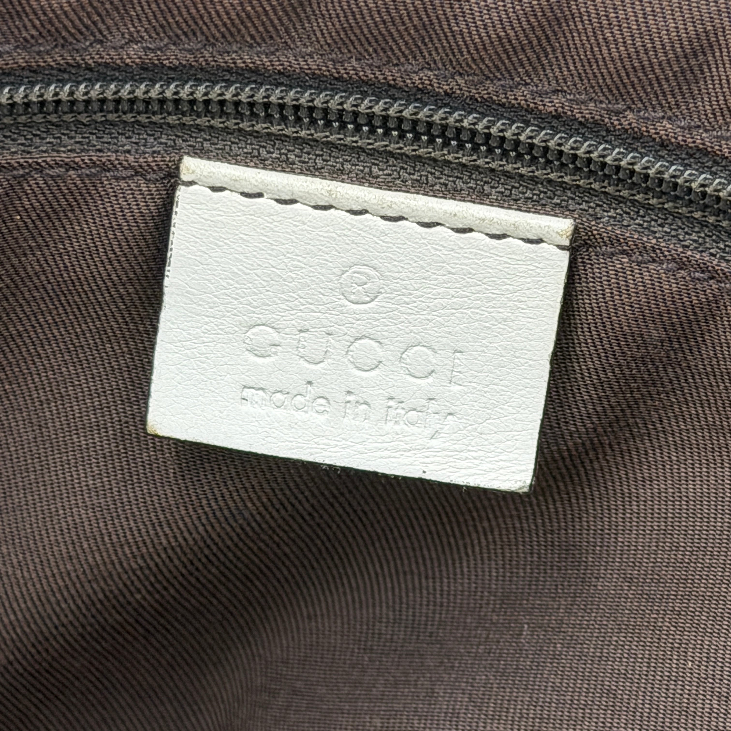 Gucci GG Monogram Abbey D-Ring Shoulder Bag Beige/White