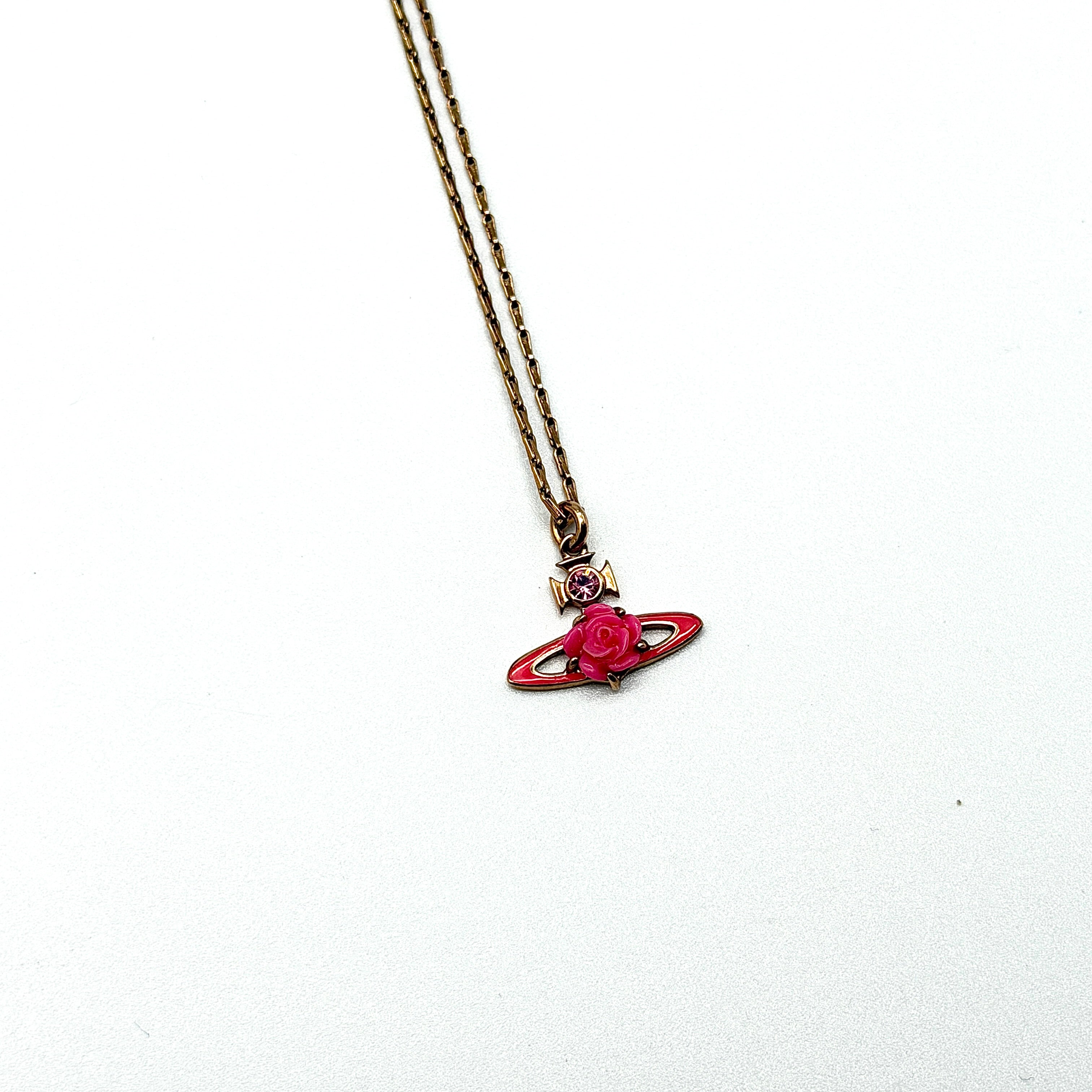 Vivienne Westwood Orb Rose Necklace Gold/Pink