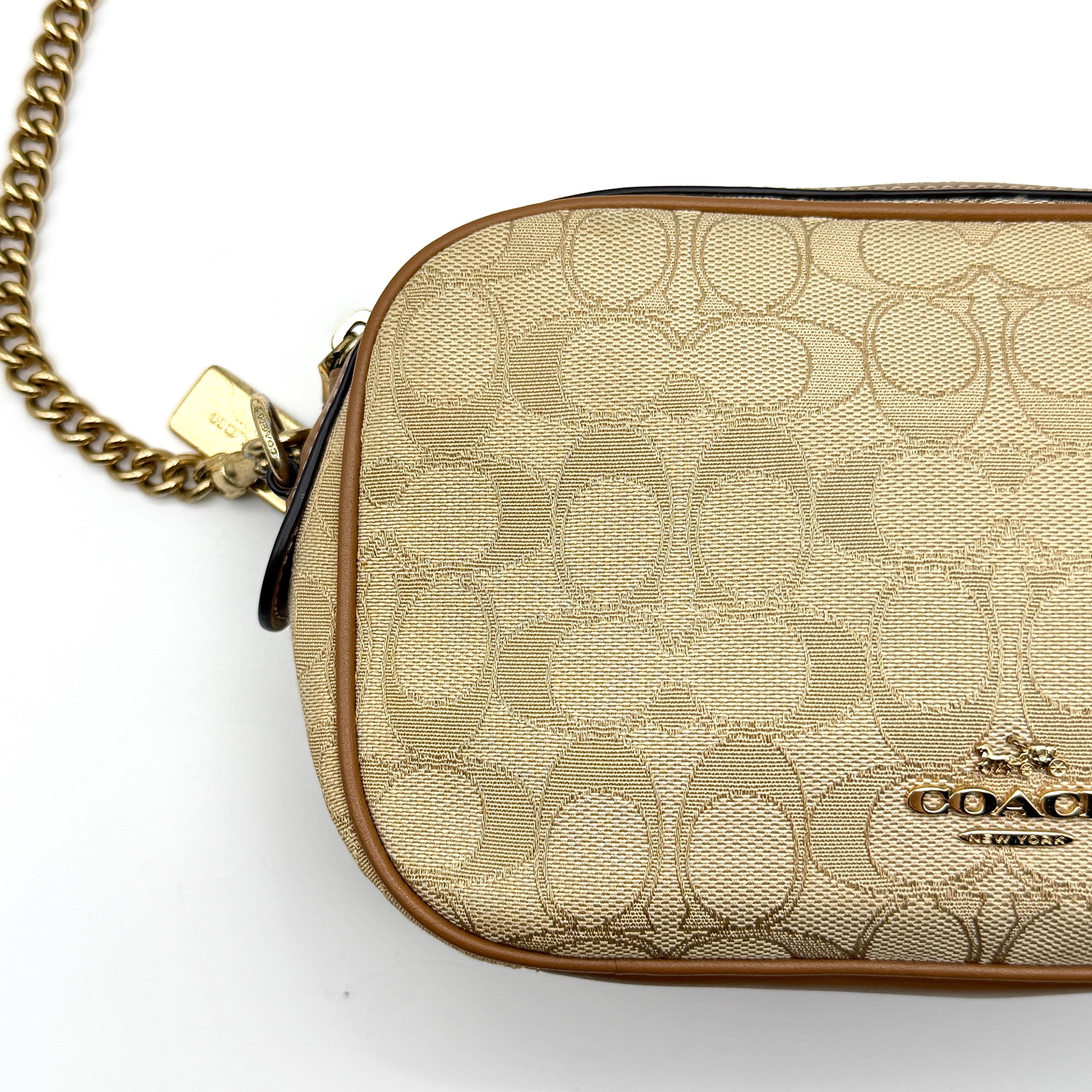 Coach Signature Isla Chain Crossbody Bag Beige/Brown