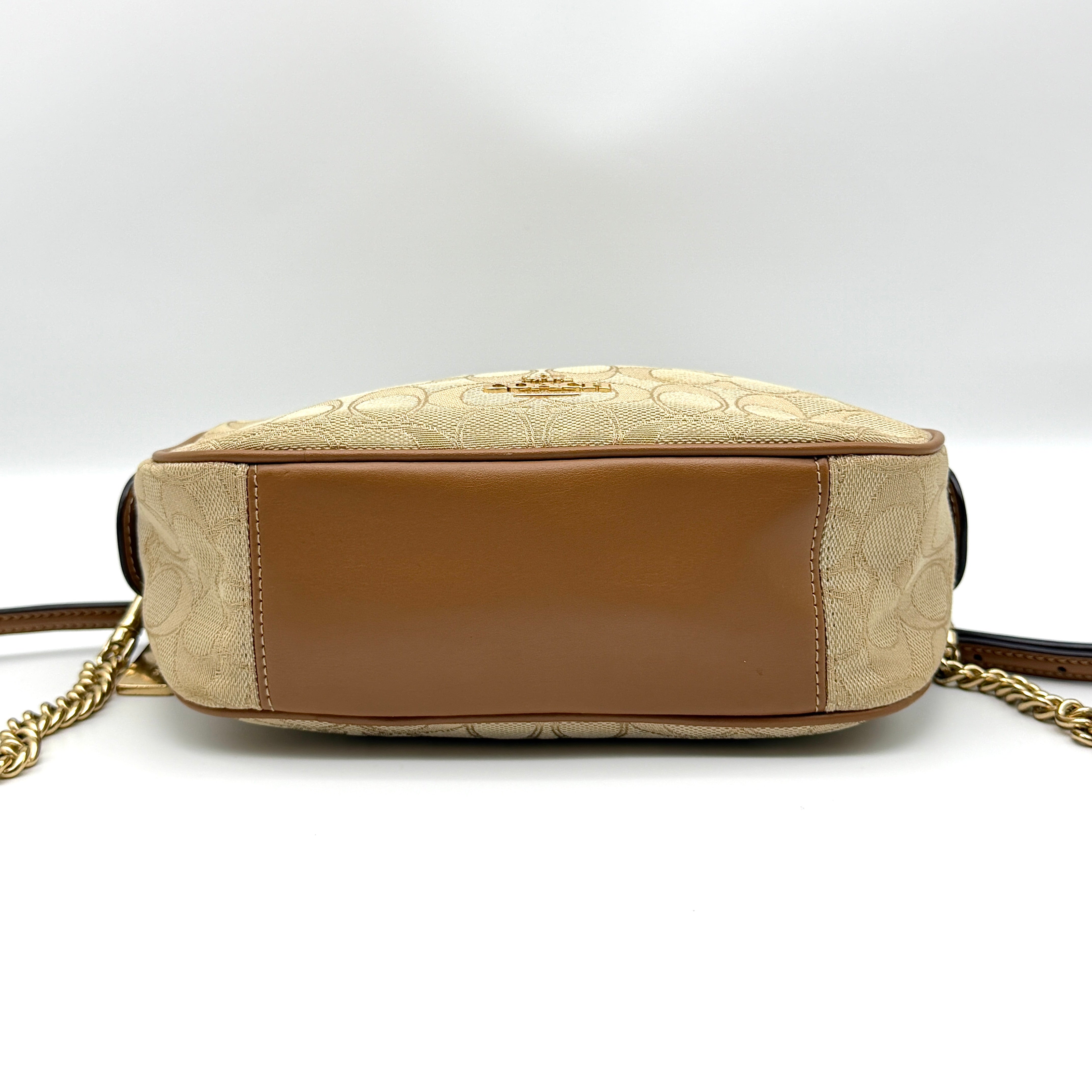 Coach Signature Isla Chain Crossbody Bag Beige/Brown