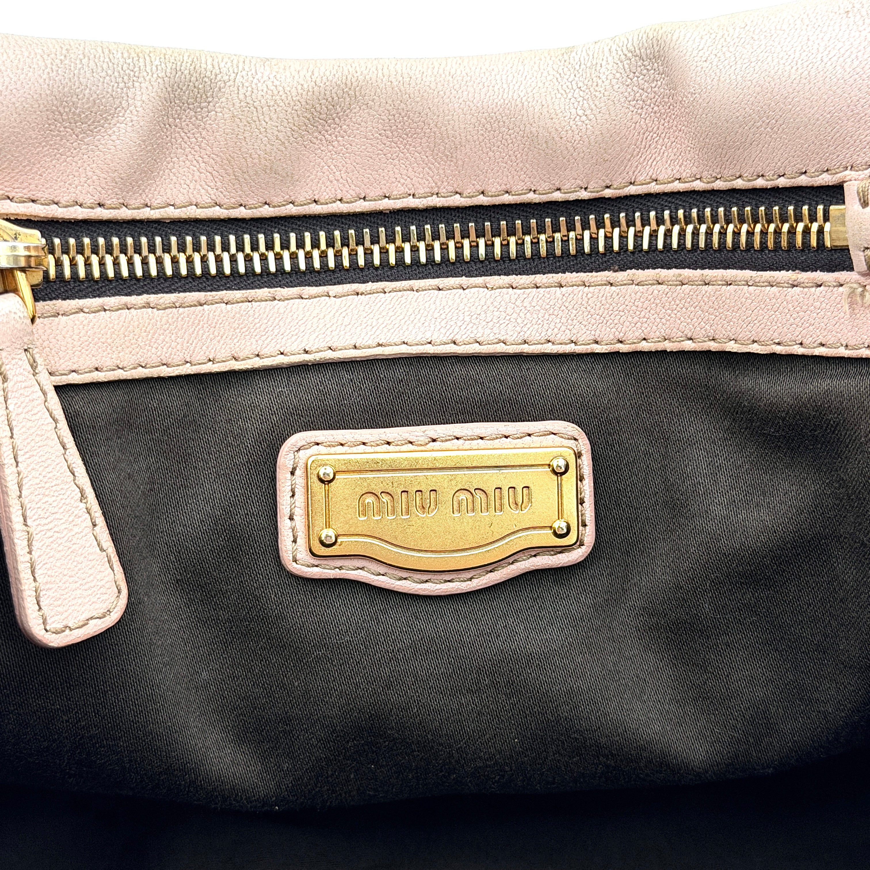 Miu Miu 2Way Matelasse Bauletto Shoulder Bag Pink