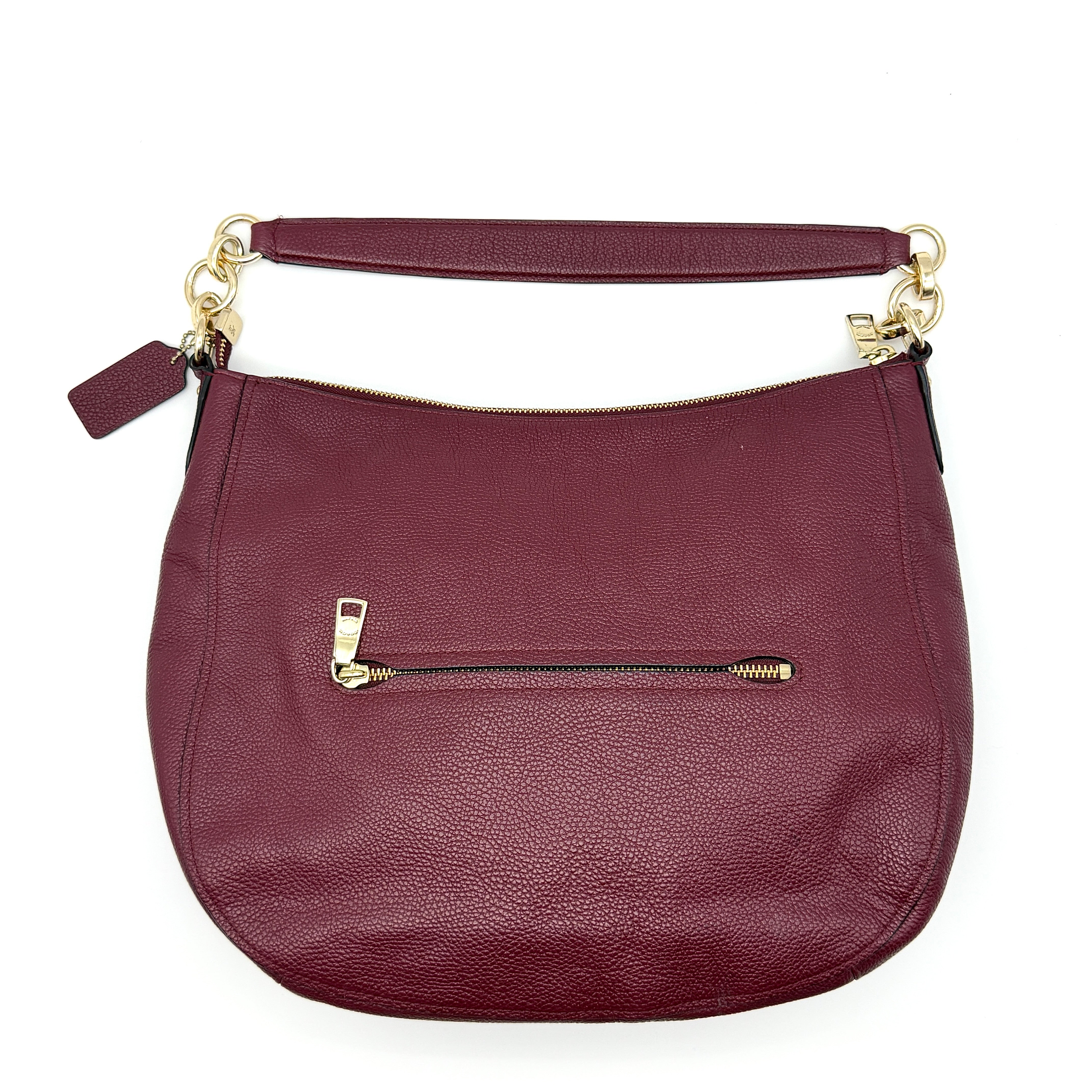 Coach 2Way Chelsea Hobo Leather Shoulder Bag Burgundy