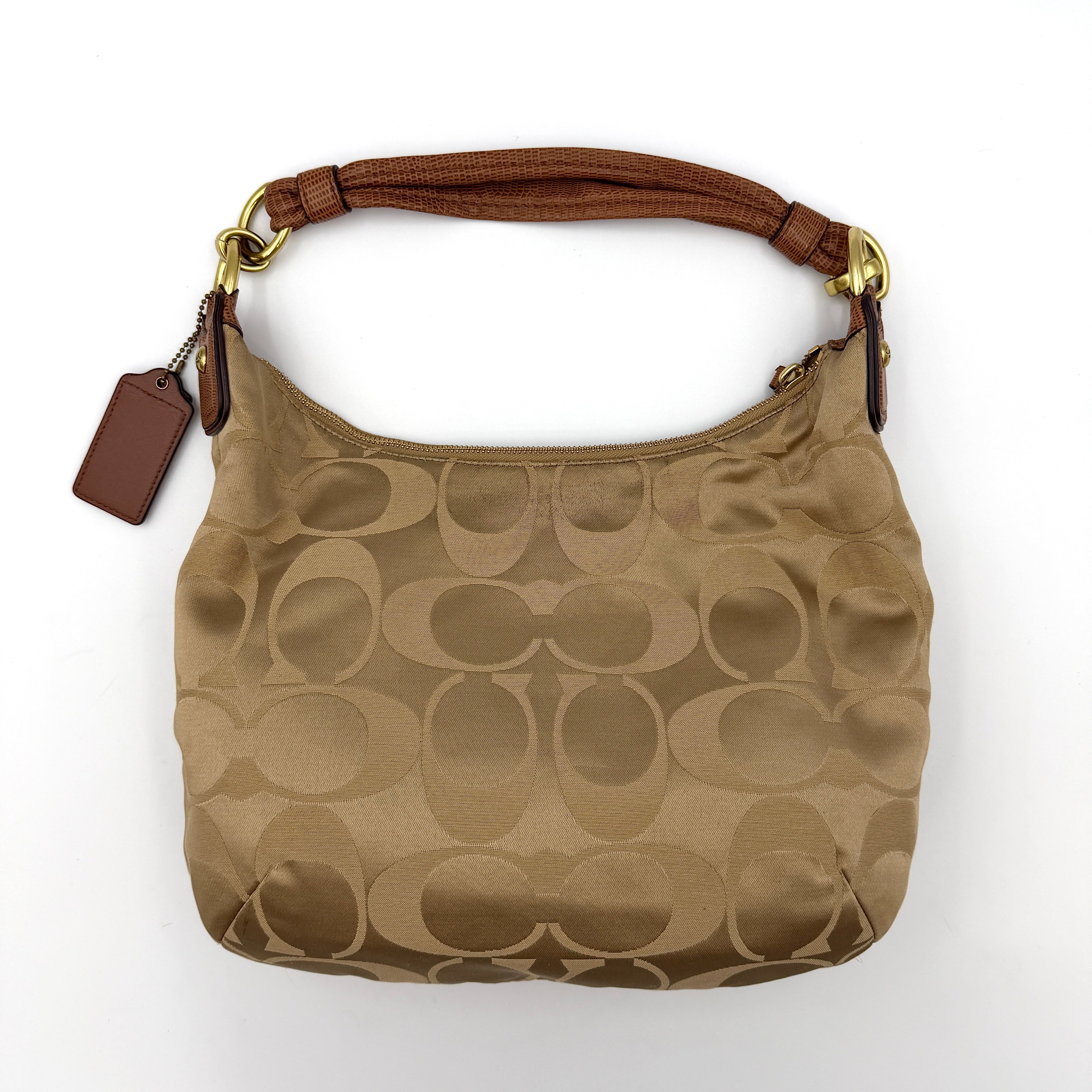 Coach 2Way Kristin Hobo Shoulder Bag Beige/Brown